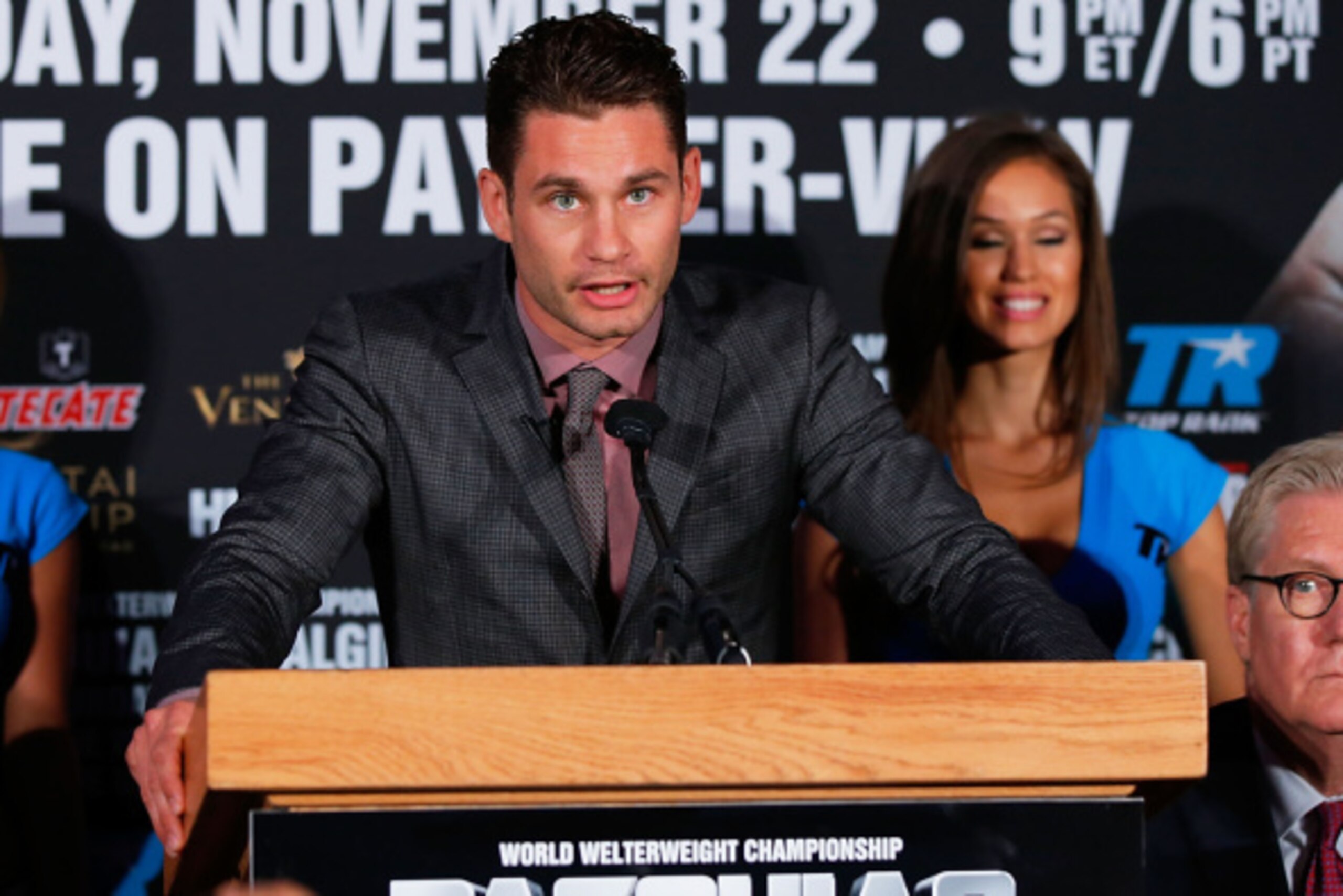 NEW YORK, NY - SEPTEMBER 04:  Chris Algieri attends the Manny Pacquiao v Chris Algieri Media Tour at The Liberty Theatre on September 4, 2014 in New York City.  (Photo by Joe Scarnici/Getty Images)