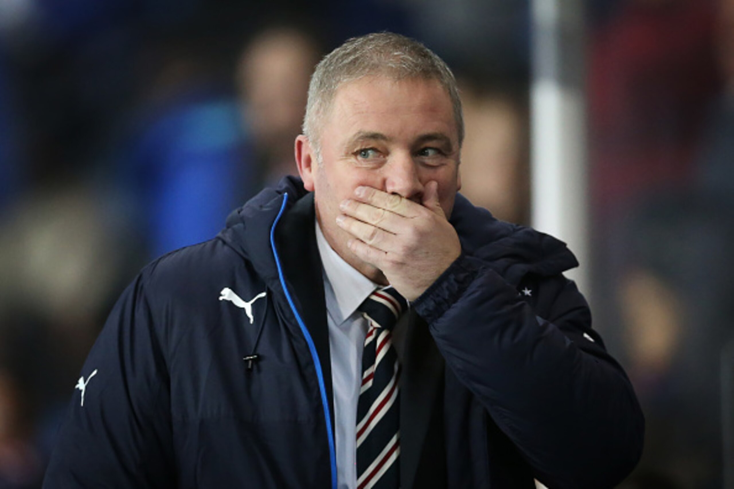 GLASGOW, SCOTLAND - OCTOBER 28:  Rangers manager Ally McCoist  looks on during the Rangers v St Johnstone - Scottish League Cup Quarter-Final at Ibrox Stadium on October 28, 2014 in Glasgow, Scotland. (Photo by Ian MacNicol/Getty Images)