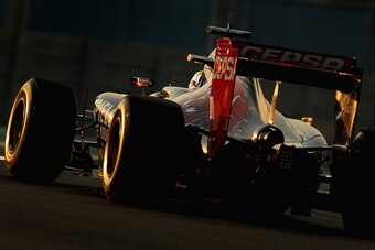 ABU DHABI, UNITED ARAB EMIRATES - NOVEMBER 21:  Jean-Eric Vergne of France and Scuderia Toro Rosso drives during practice ahead of the Abu Dhabi Formula One Grand Prix at Yas Marina Circuit on November 21, 2014 in Abu Dhabi, United Arab Emirates.  (Photo 