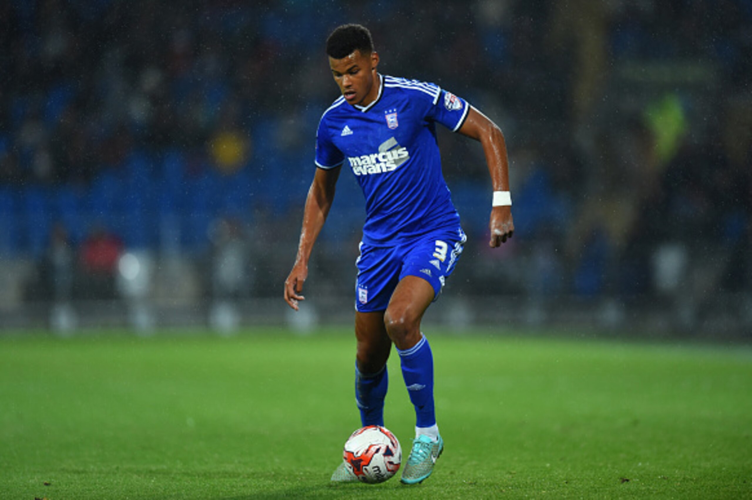 CARDIFF, WALES - OCTOBER 21:  Ipswich player Tyrone Mings in action during the Sky Bet Championship match between Cardiff City and Ipswich Town at Cardiff City Stadium on October 21, 2014 in Cardiff, Wales.  (Photo by Stu Forster/Getty Images)