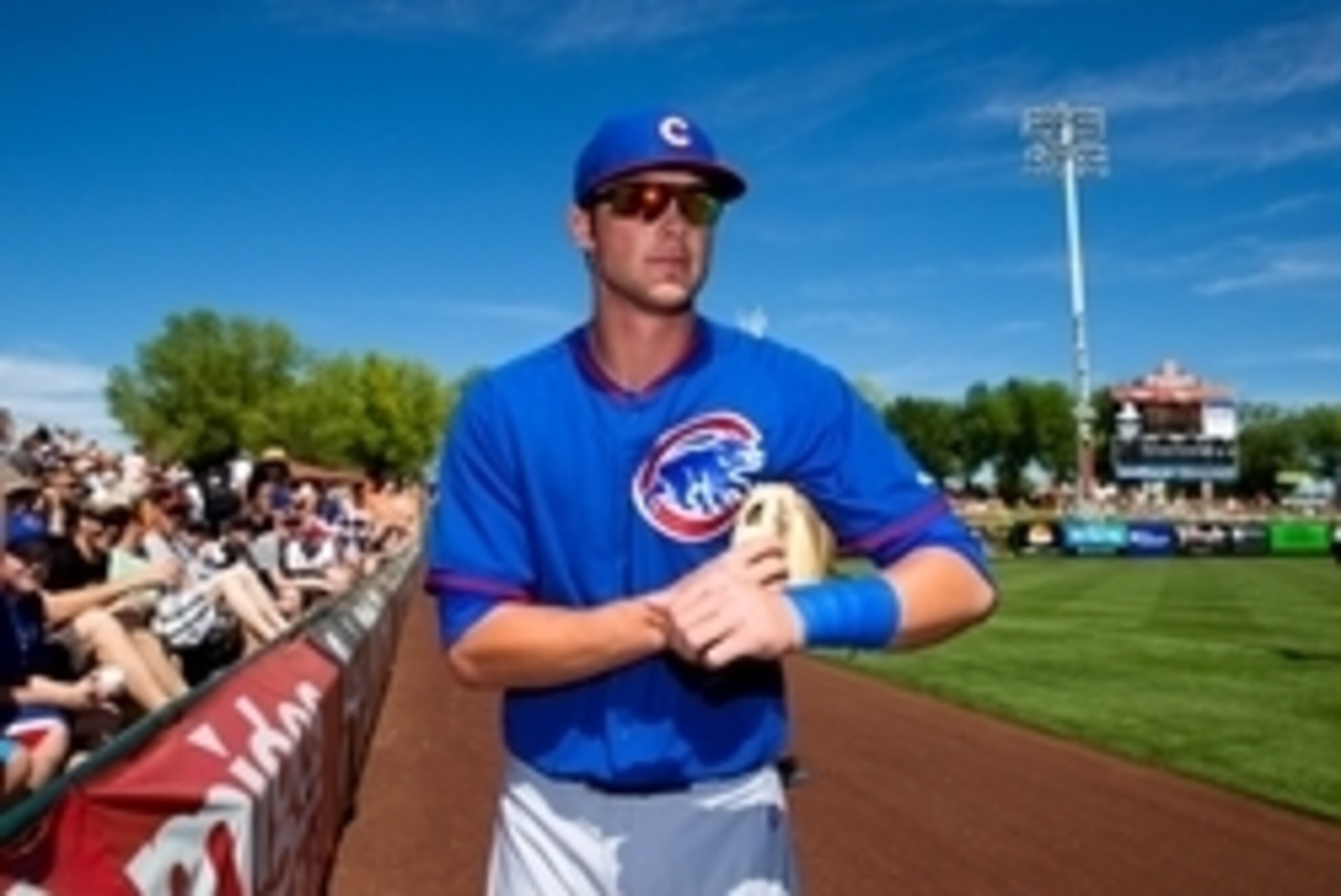 Mar 10, 2014; Scottsdale, AZ, USA; Chicago Cubs third baseman Kris Bryant prior to the game against the San Francisco Giants at Scottsdale Stadium. Mandatory Credit: Mark J. Rebilas-USA TODAY Sports