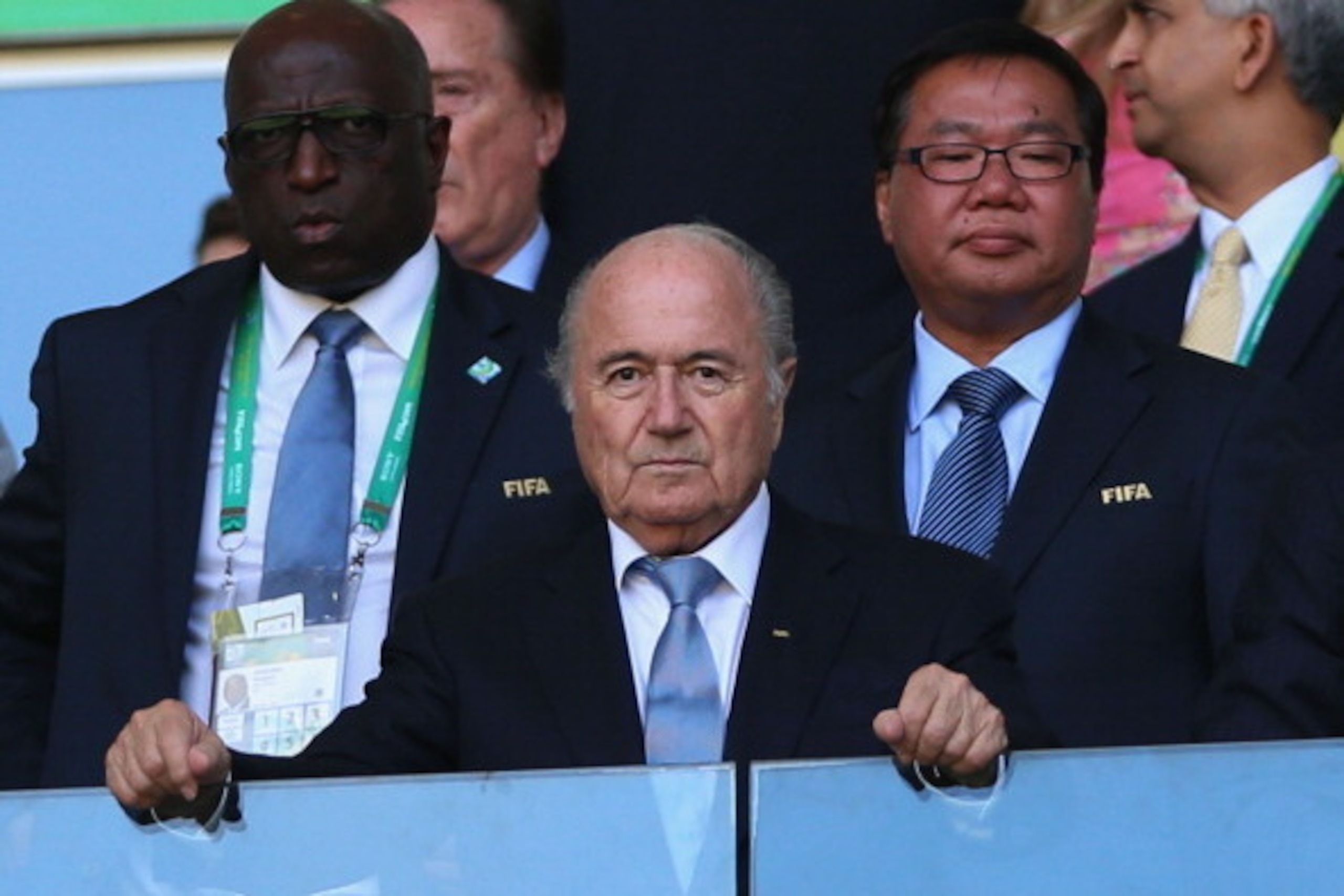 FORTALEZA, BRAZIL - JUNE 27: FIFA President Sepp Blatter looks on from the stands prior to the FIFA Confederations Cup Brazil 2013 Semi Final match between Spain and Italy at Castelao on June 27, 2013 in Fortaleza, Brazil. (Photo by Jasper Juinen/Getty FORTALEZA, BRAZIL - JUNE 27: FIFA President Sepp Blatter looks on from the stands prior to the FIFA Confederations Cup Brazil 2013 Semi Final match between Spain and Italy at Castelao on June 27, 2013 in Fortaleza, Brazil. (Photo by Jasper Juinen/Getty