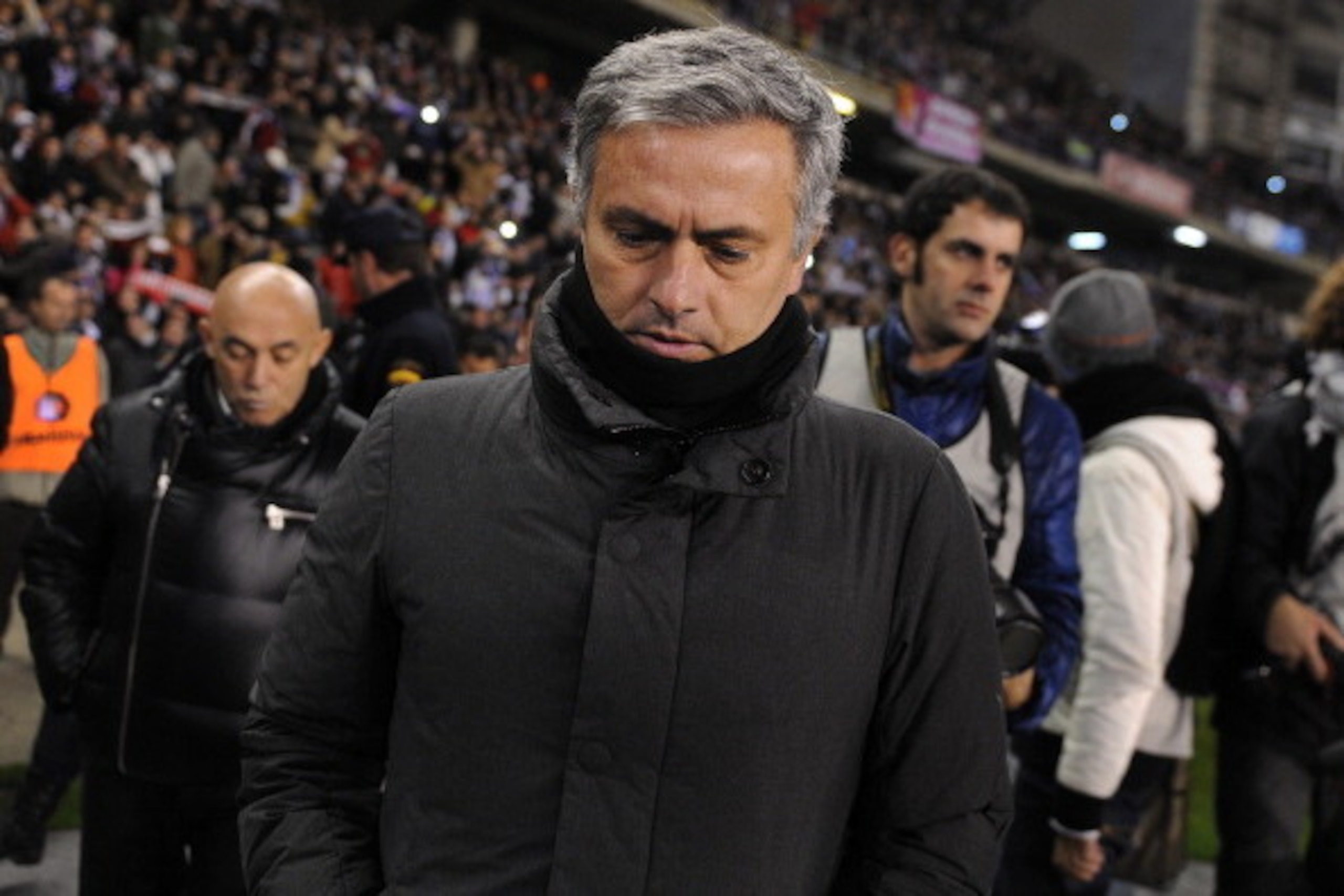 VALLADOLID, SPAIN - DECEMBER 08:  Real Madrid CF head coach Jose Mourinho looks before the start of the La Liga match between Real Valladolid CF and Real Madrid CF at estadio Jose Zorrilla on December 8, 2012 in Valladolid, Spain.  (Photo by Denis Doyle/G