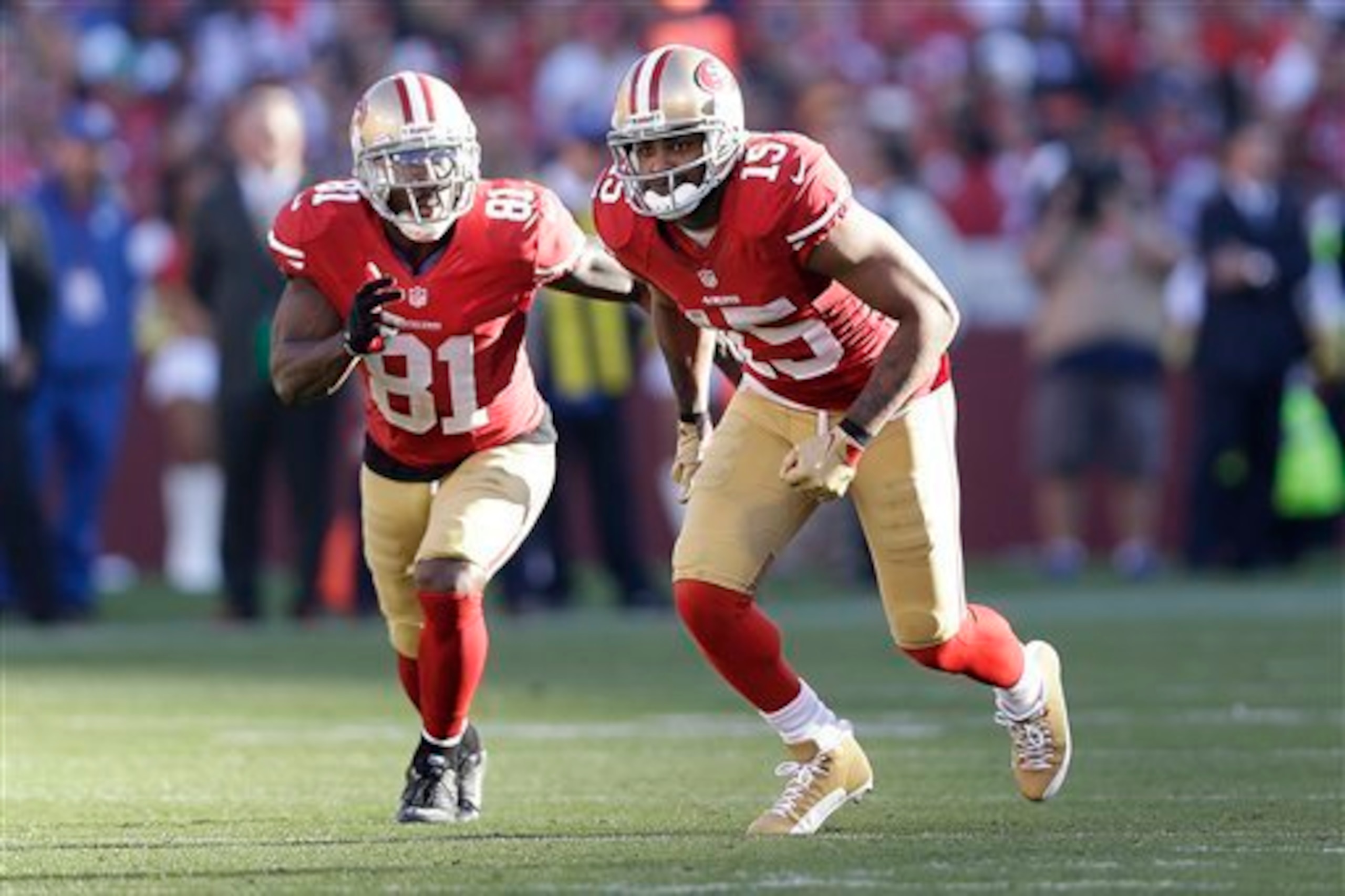 Anquan Boldin and Michael Crabtree, among others, have combined to take away potential grabs from Davis.