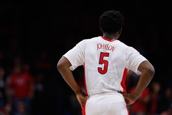 TUCSON, AZ - NOVEMBER 19:  Stanley Johnson #5 of the Arizona Wildcats during the college basketball game against the UC Irvine Anteaters at McKale Center on November 19, 2014 in Tucson, Arizona. The Wildcats defeated the Anteaters 71-54.  (Photo by Christ
