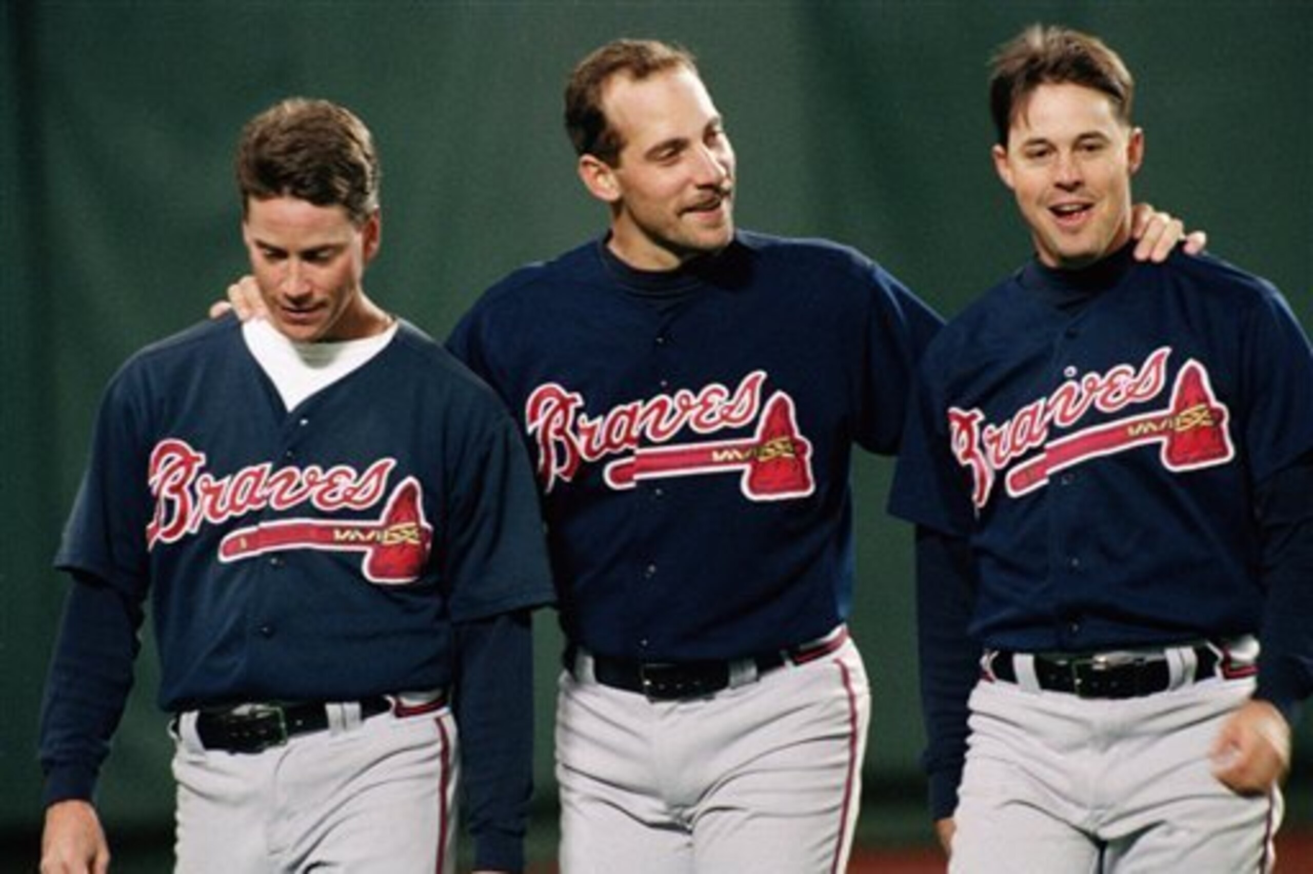 Unfortunately, John Smoltz was overshadowed for almost all of his time as a Brave by Tom Glavine (left) and Greg Maddux (right). Unfortunately, John Smoltz was overshadowed for almost all of his time as a Brave by Tom Glavine (left) and Greg Maddux (right).