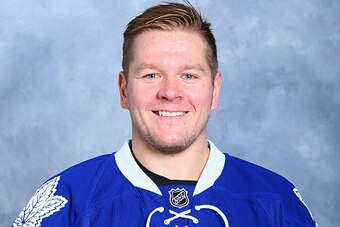 TORONTO, CANADA - SEPTEMBER 18: Petri Kontiola #15 of the Toronto Maple Leafs poses for his official headshot for the 2014-2015 season on September 18, 2014 at the Mastercard Centre in Toronto, Ontario, Canada.  (Photo by Graig Abel/NHLI via Getty Images)