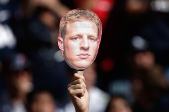 HOUSTON, TX - NOVEMBER 23: A J.J. Watt fan holds up a sign in the first half of their game against the Cincinnati Bengals at NRG Stadium on November 23, 2014 in Houston, Texas.  (Photo by Scott Halleran/Getty Images)