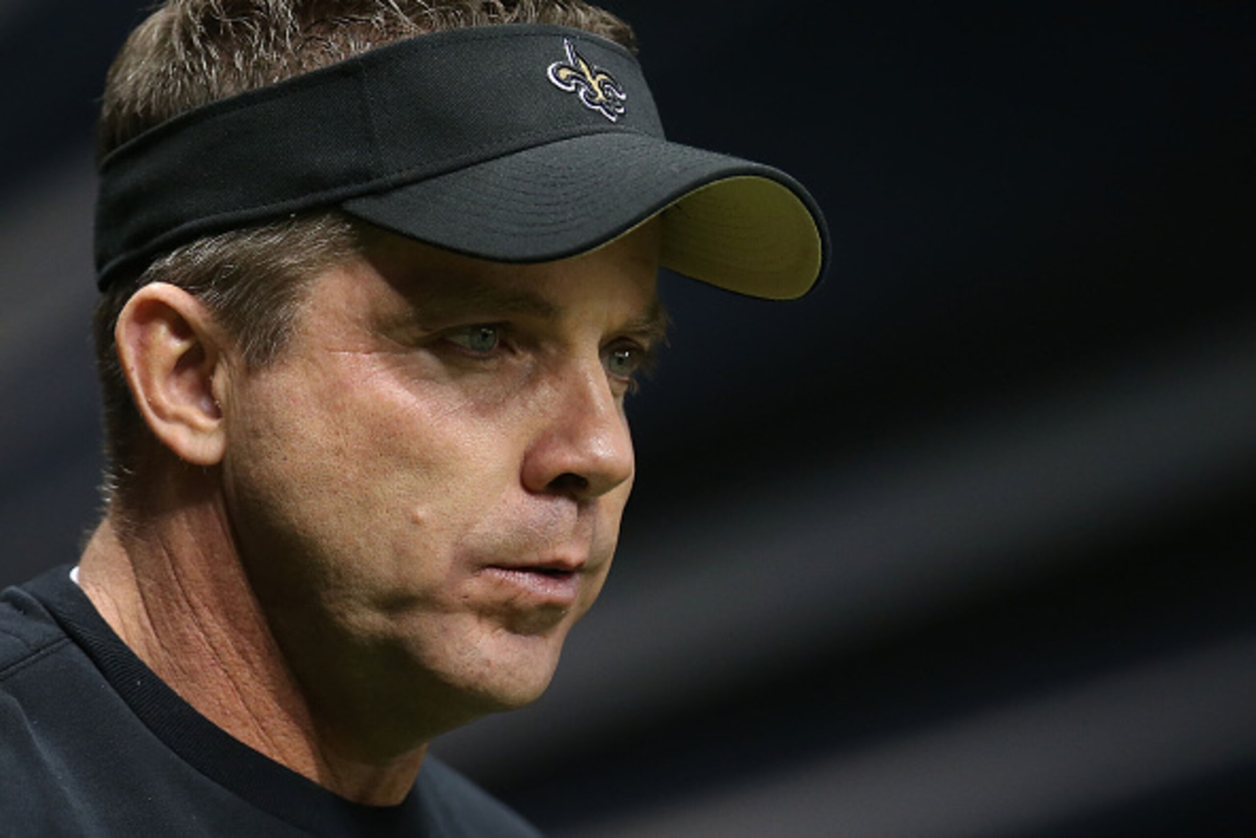 NEW ORLEANS, LA - NOVEMBER 24:  Head coach Sean Payton of the New Orleans Saints takes the field prior to a game against the Baltimore Ravens at the Mercedes-Benz Superdome on November 24, 2014 in New Orleans, Louisiana.  (Photo by Chris Graythen/Getty Im