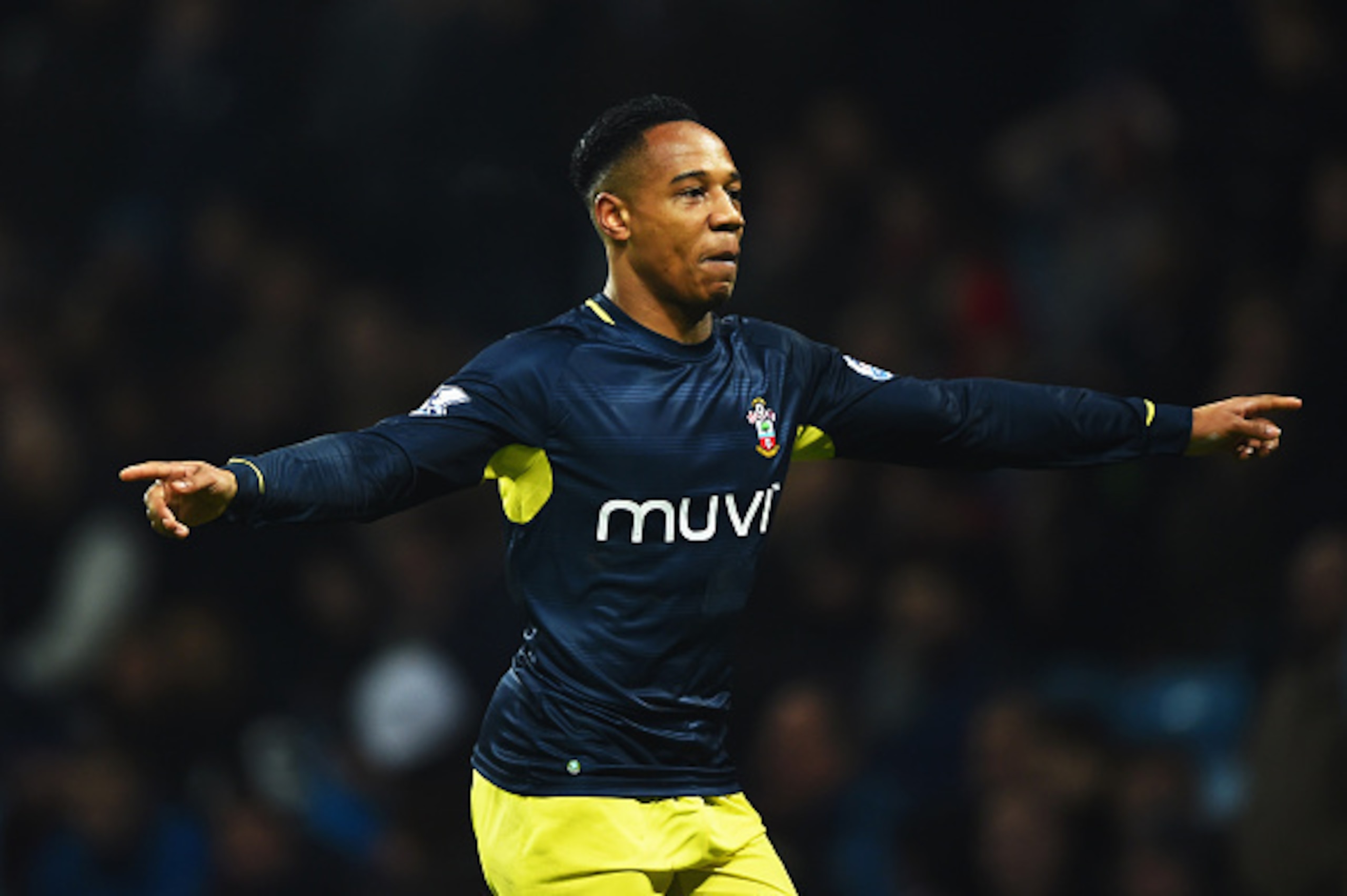 BIRMINGHAM, ENGLAND - NOVEMBER 24:  Nathaniel Clyne of Southampton celebrates as he scores their first and equalising goal during the Barclays Premier League match between Aston Villa and Southampton at Villa Park on November 24, 2014 in Birmingham, Engla