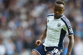 WEST BROMWICH, ENGLAND - SEPTEMBER 13:  Saido Berahino of West Bromwich Albion in action during the Barclays Premier League match between West Bromwich Albion and Everton at The Hawthorns on September 13, 2014 in West Bromwich, England.  (Photo by Laurenc