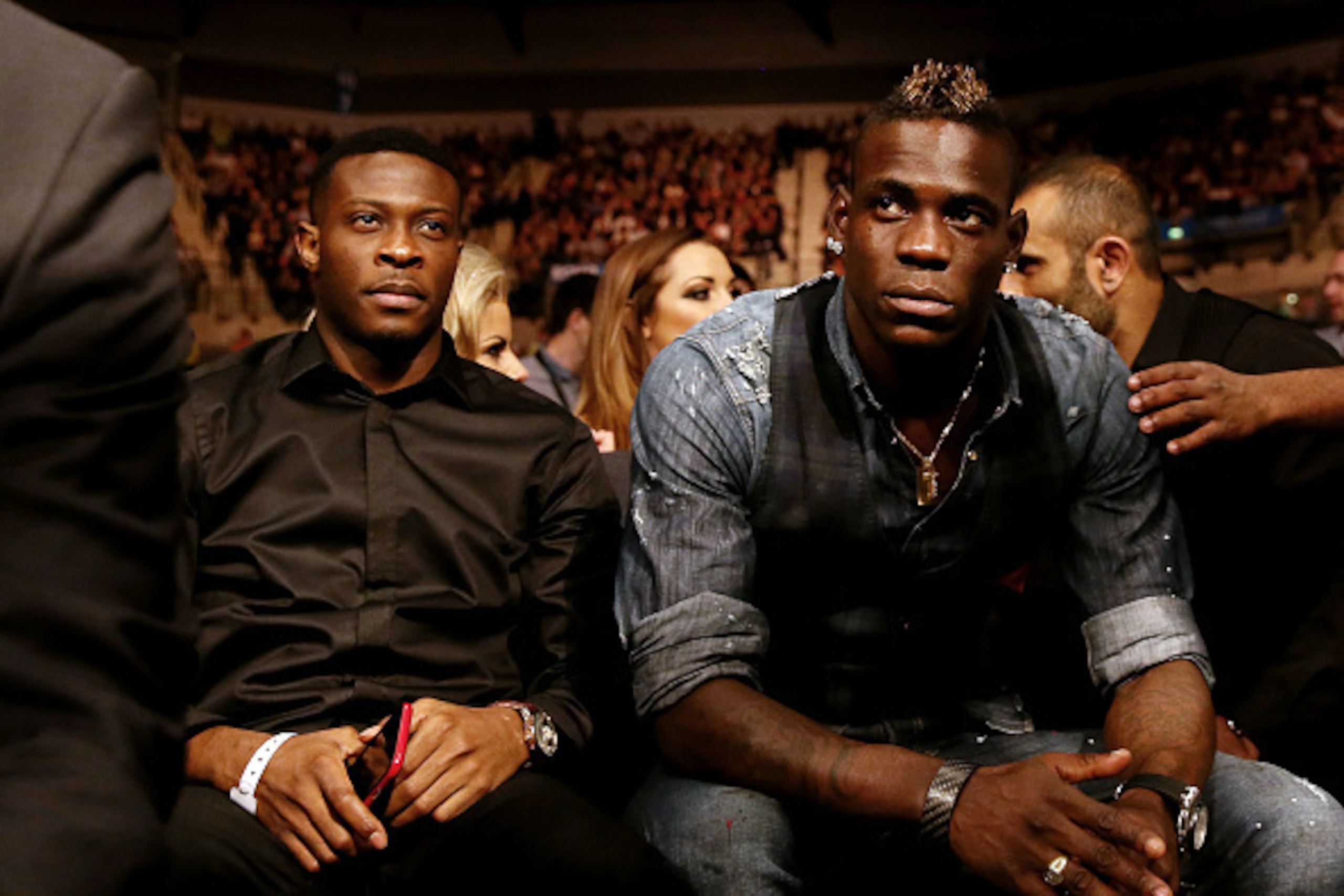 LIVERPOOL, ENGLAND - NOVEMBER 22:  Liverpool's Mario Balotlli looks on from ringside at Liverpool Echo Arena on November 22, 2014 in Liverpool, England.  (Photo by Scott Heavey/Getty Images)