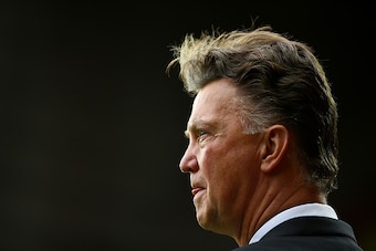 MANCHESTER, ENGLAND - NOVEMBER 08:  Manchester United Manager Louis van Gaal looks on prior to the Barclays Premier League match between Manchester United and Crystal Palace at Old Trafford on November 8, 2014 in Manchester, England.  (Photo by Richard He