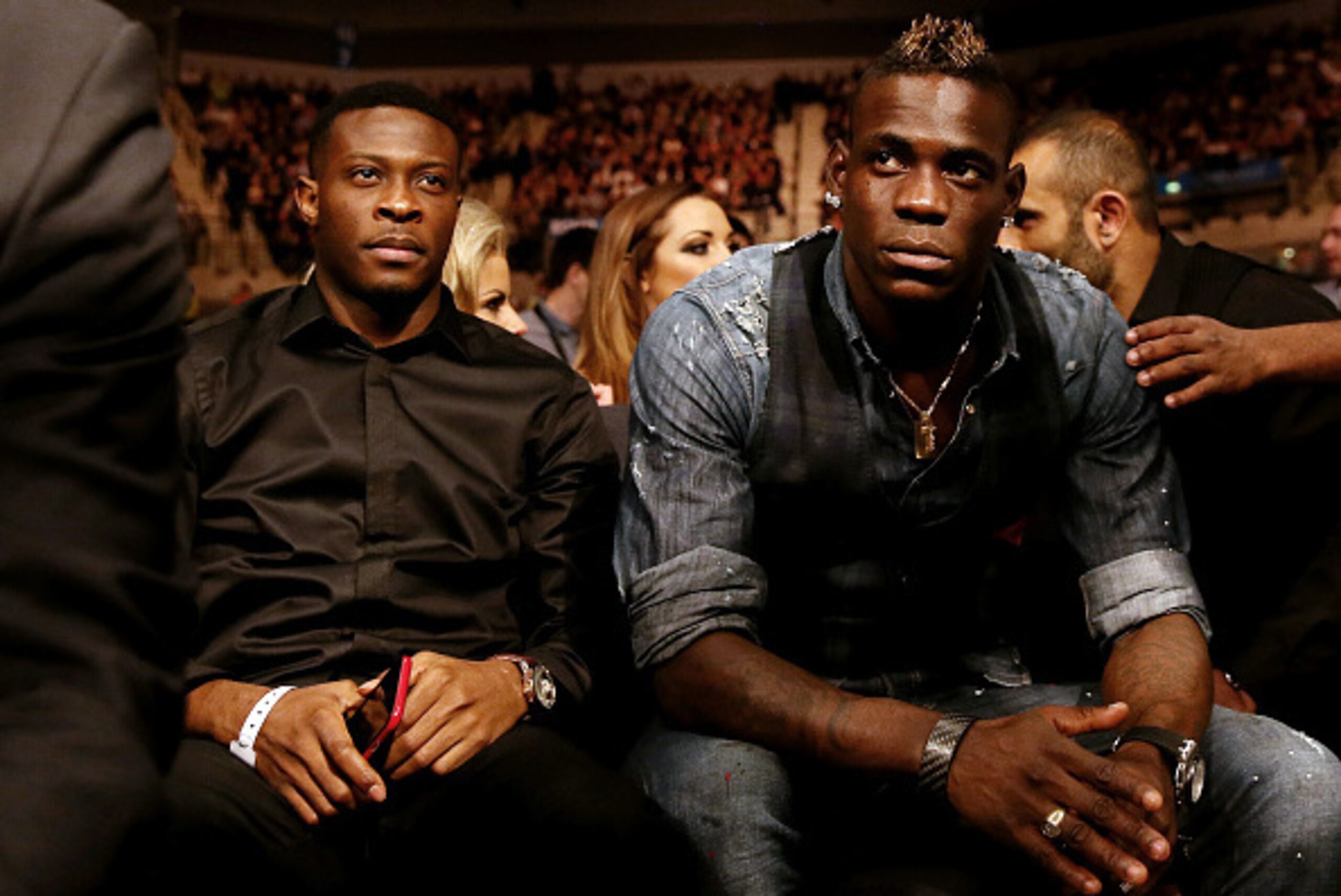 LIVERPOOL, ENGLAND - NOVEMBER 22:  Liverpool's Mario Balotlli looks on from ringside at Liverpool Echo Arena on November 22, 2014 in Liverpool, England.  (Photo by Scott Heavey/Getty Images)