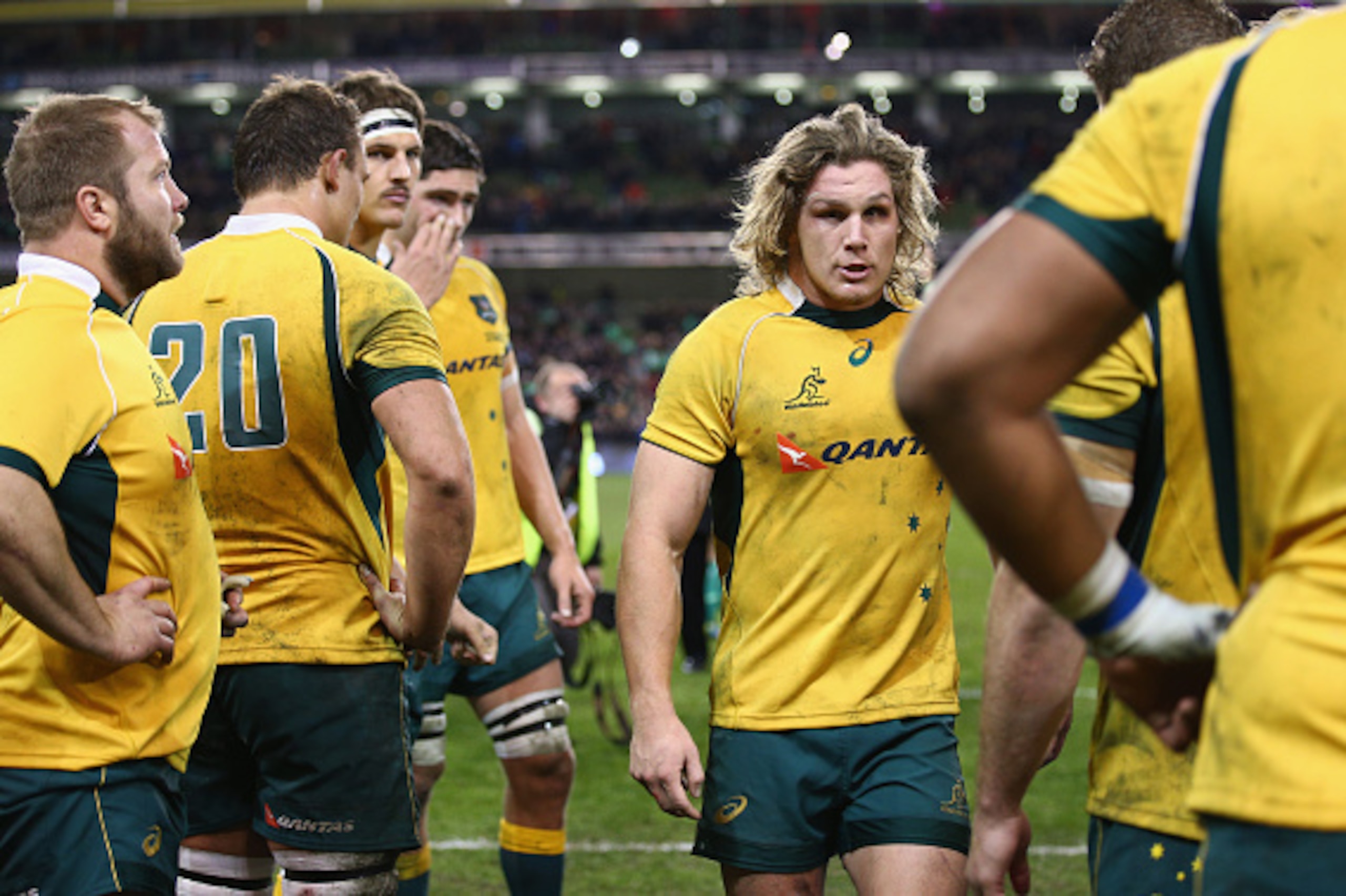 DUBLIN, IRELAND - NOVEMBER 22:  A dejected looking Michael Hooper of Australia looks on after during the international friendly match between Ireland and Australia at Aviva Stadium on November 22, 2014 in Dublin, Ireland.  (Photo by Ian Walton/Getty Image