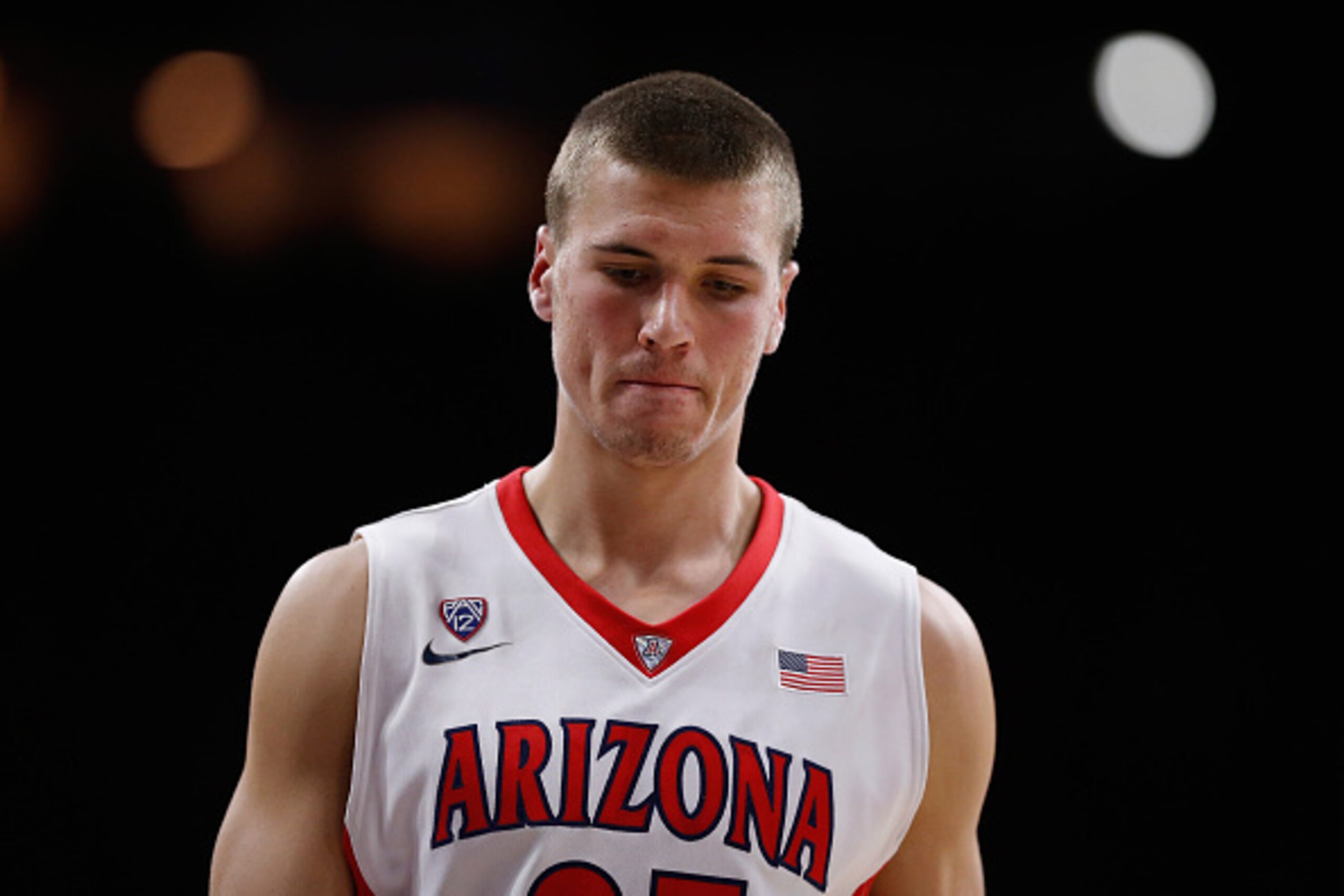TUCSON, AZ - NOVEMBER 19:  Kaleb Tarczewski #35 of the Arizona Wildcats during the college basketball game against the UC Irvine Anteaters at McKale Center on November 19, 2014 in Tucson, Arizona. The Wildcats defeated the Anteaters 71-54.  (Photo by Chri