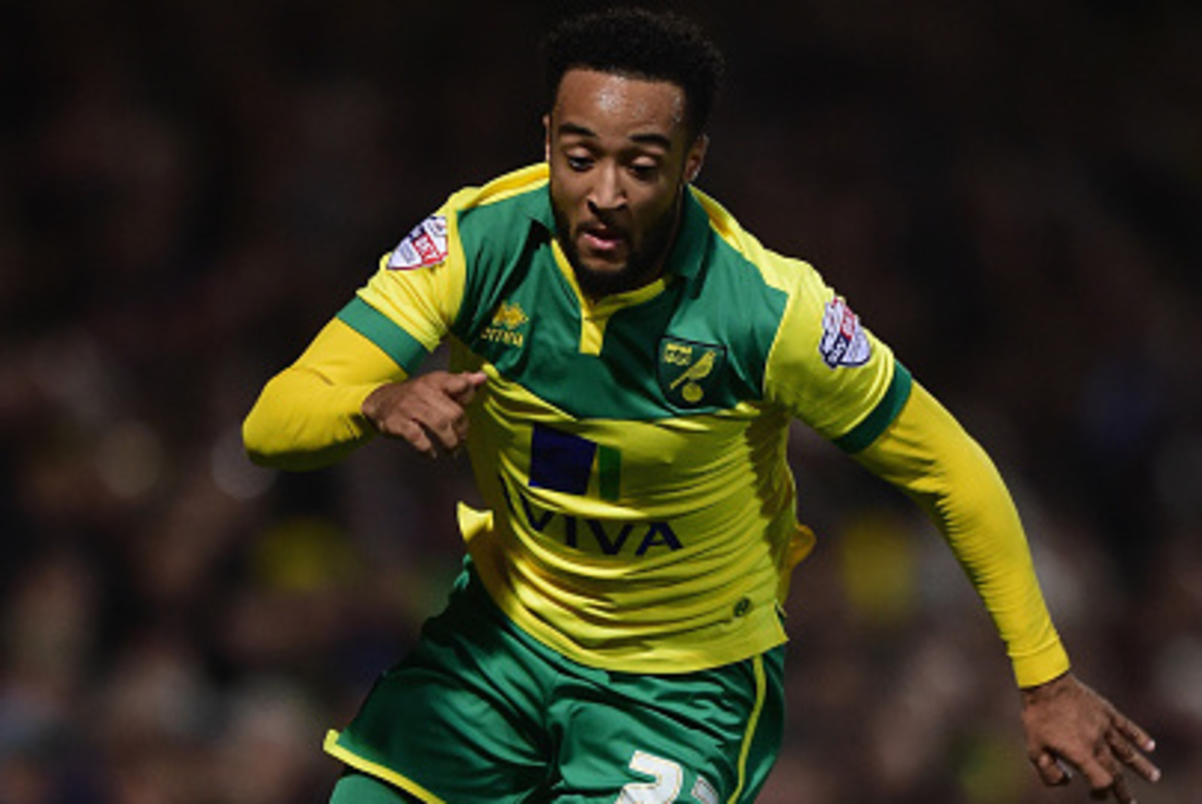 NORWICH, ENGLAND - OCTOBER 21:  Nathan Redmond of Norwich City in action during the Sky Bet Championship match between Norwich City and Leeds United at Carrow Road on October 21, 2014 in Norwich, England.  (Photo by Jamie McDonald/Getty Images)