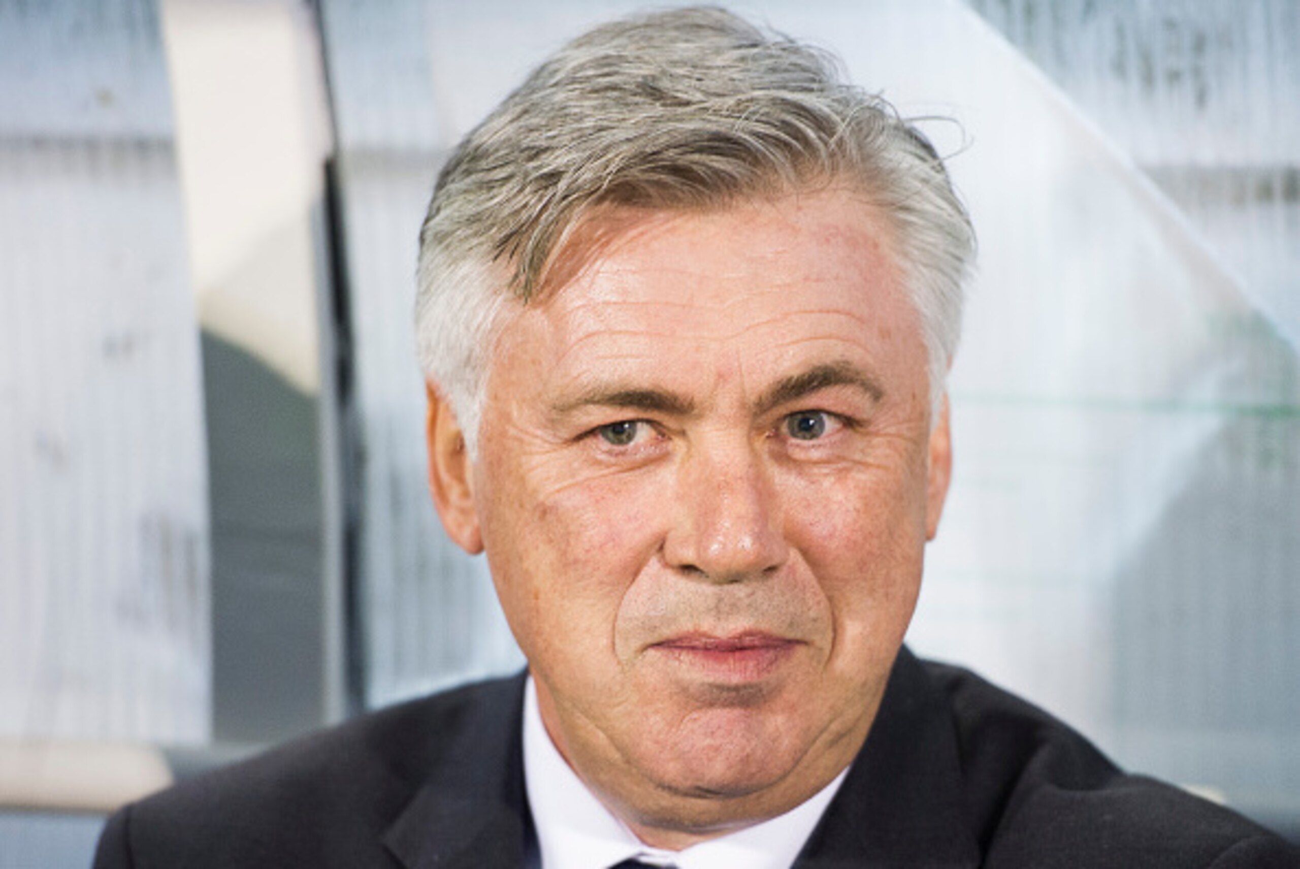 EIBAR, SPAIN - NOVEMBER 22: Head coach Carlo Ancelotti of Real Madrid looks on prior to the start the la Liga match between SD Eibar and Real Madrid at Ipurua Municipal Stadium on November 22, 2014 in Eibar, Spain. (Photo by Juan Manuel Serrano Arce/Getty