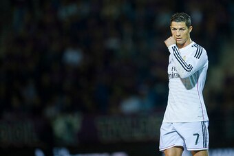 EIBAR, SPAIN - NOVEMBER 22: Cristiano Ronaldo of Real Madrid reacts during the La Liga match between SD Eibar and Real Madrid at Ipurua Municipal Stadium on November 22, 2014 in Eibar, Spain. (Photo by Juan Manuel Serrano Arce/Getty Images)