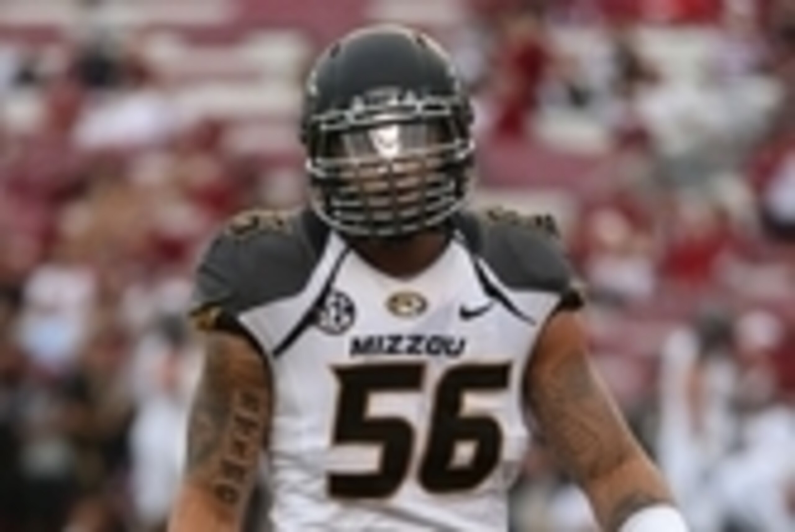 Sep 27, 2014; Columbia, SC, USA; Missouri Tigers defensive lineman Shane Ray (56) during pre-game warm ups at Williams-Brice Stadium. Missouri wins in the final minutes 21-20 over South Carolina. Mandatory Credit: Jim Dedmon-USA TODAY Sports