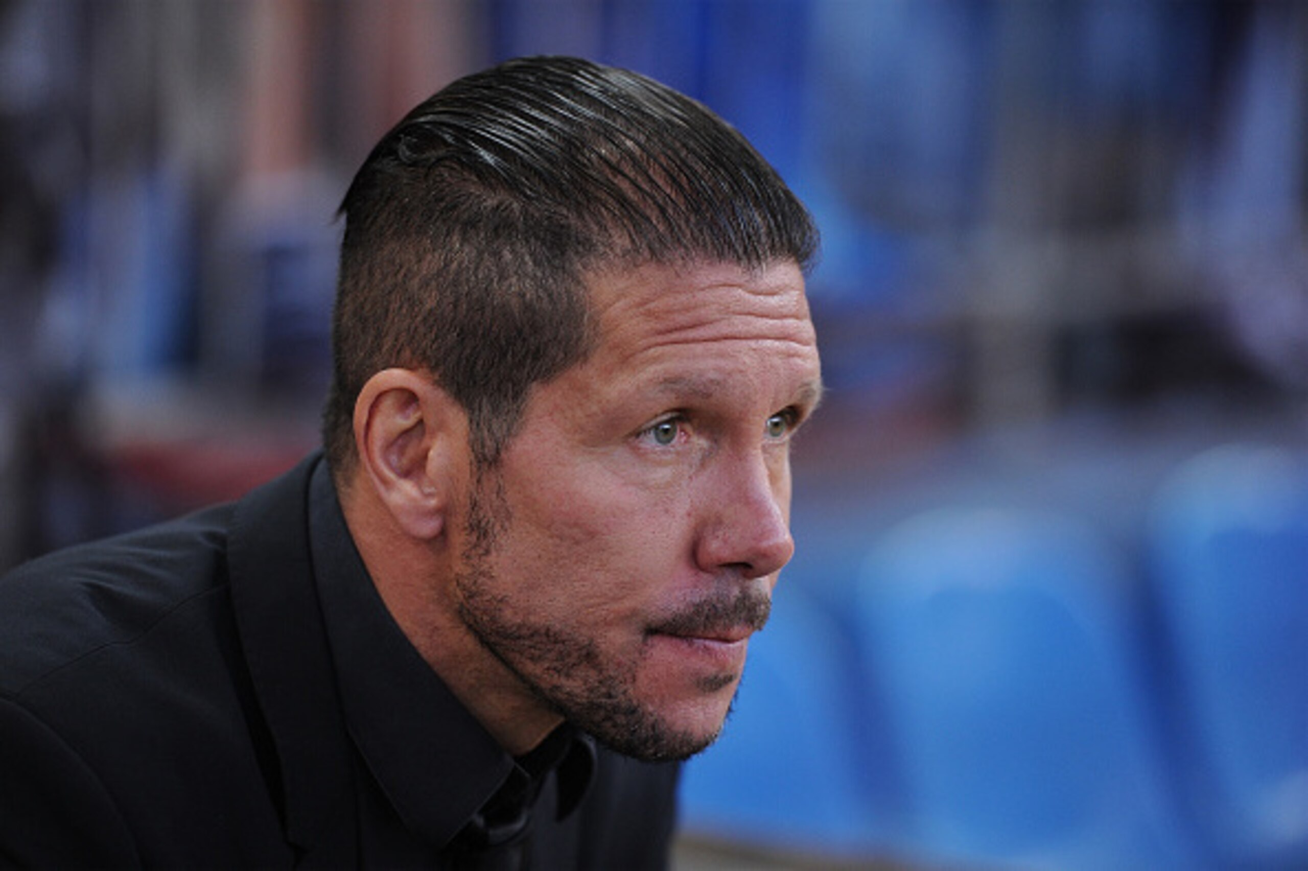MADRID, SPAIN - NOVEMBER 01:  Head coach Diego Simeone of Club Atletico de Madrid looks on during the La Liga match between Club Atletico de Madrid and Cordoba CF at Vicente Calderon Stadium on November 1, 2014 in Madrid, Spain.  (Photo by Denis Doyle/Get