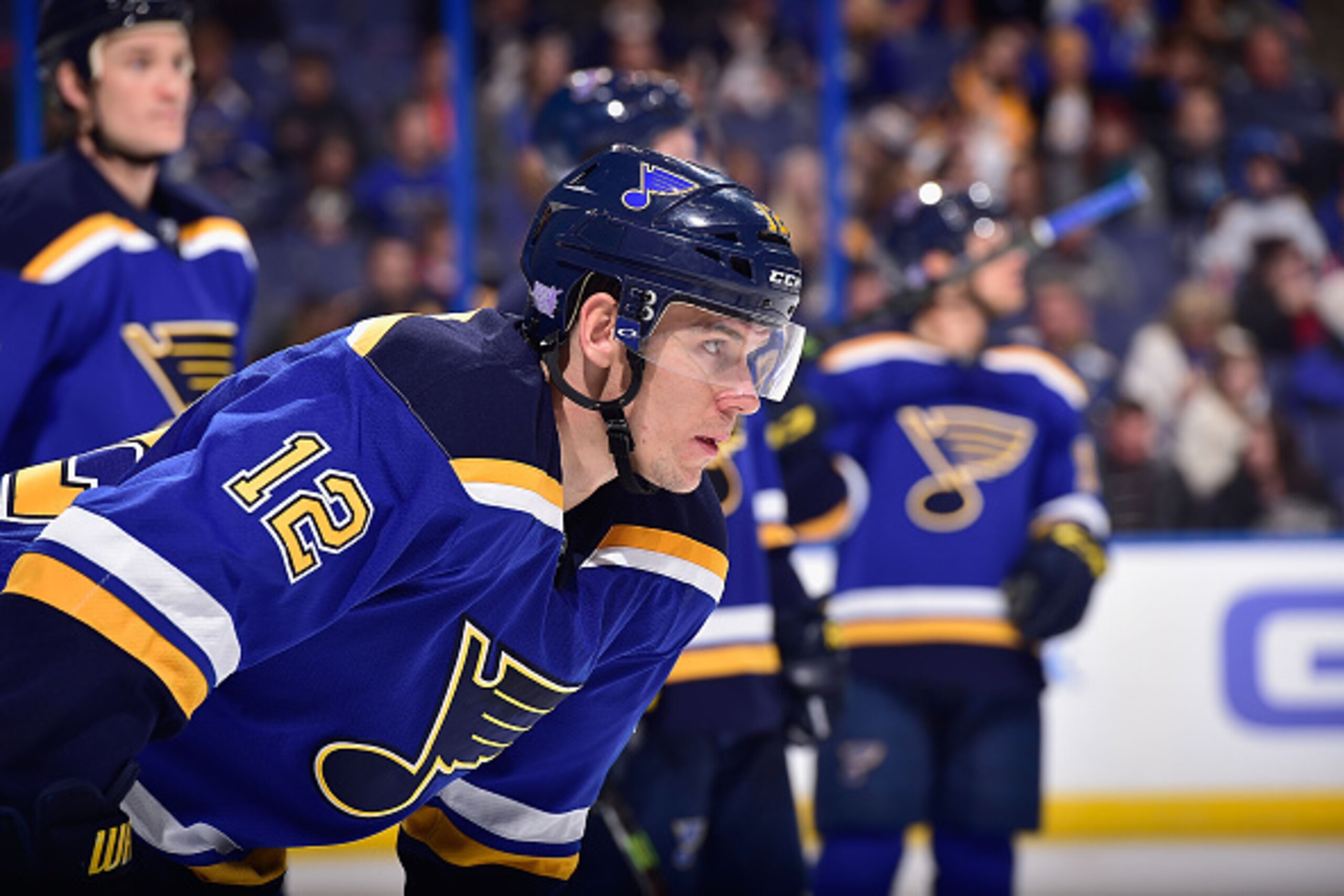ST. LOUIS, MO - NOVEMBER 13: Jori Lehtera #12 of the St. Louis Blues looks on prior to a game against the Nashville Predators on November 13, 2014 at Scottrade Center in St. Louis, Missouri. (Photo by Scott Rovak/NHLI via Getty Images) ST. LOUIS, MO - NOVEMBER 13: Jori Lehtera #12 of the St. Louis Blues looks on prior to a game against the Nashville Predators on November 13, 2014 at Scottrade Center in St. Louis, Missouri. (Photo by Scott Rovak/NHLI via Getty Images)