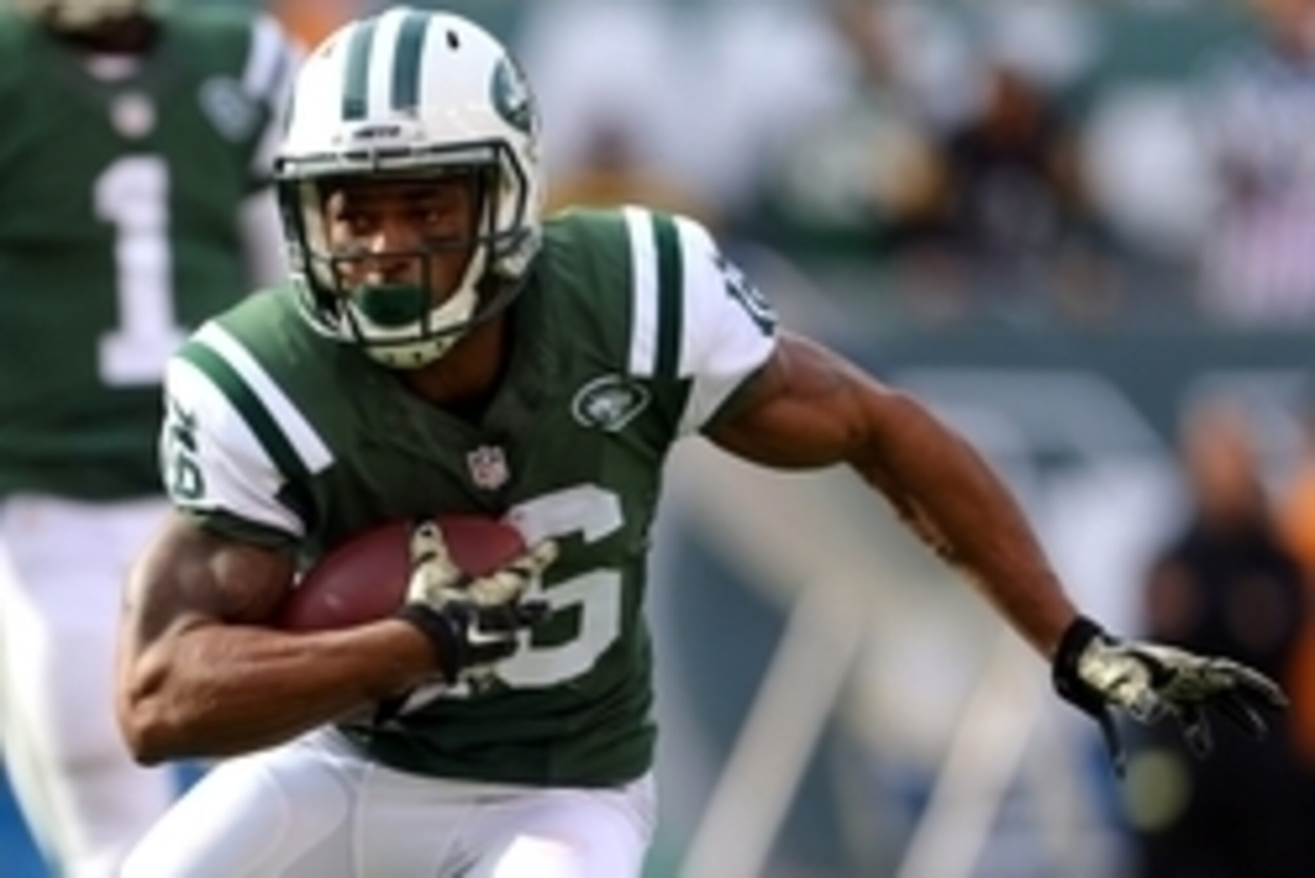 Nov 9, 2014; East Rutherford, NJ, USA; New York Jets wide receiver Percy Harvin (16) rushes against the Pittsburgh Steelers during the first quarter at MetLife Stadium. Mandatory Credit: Adam Hunger-USA TODAY Sports