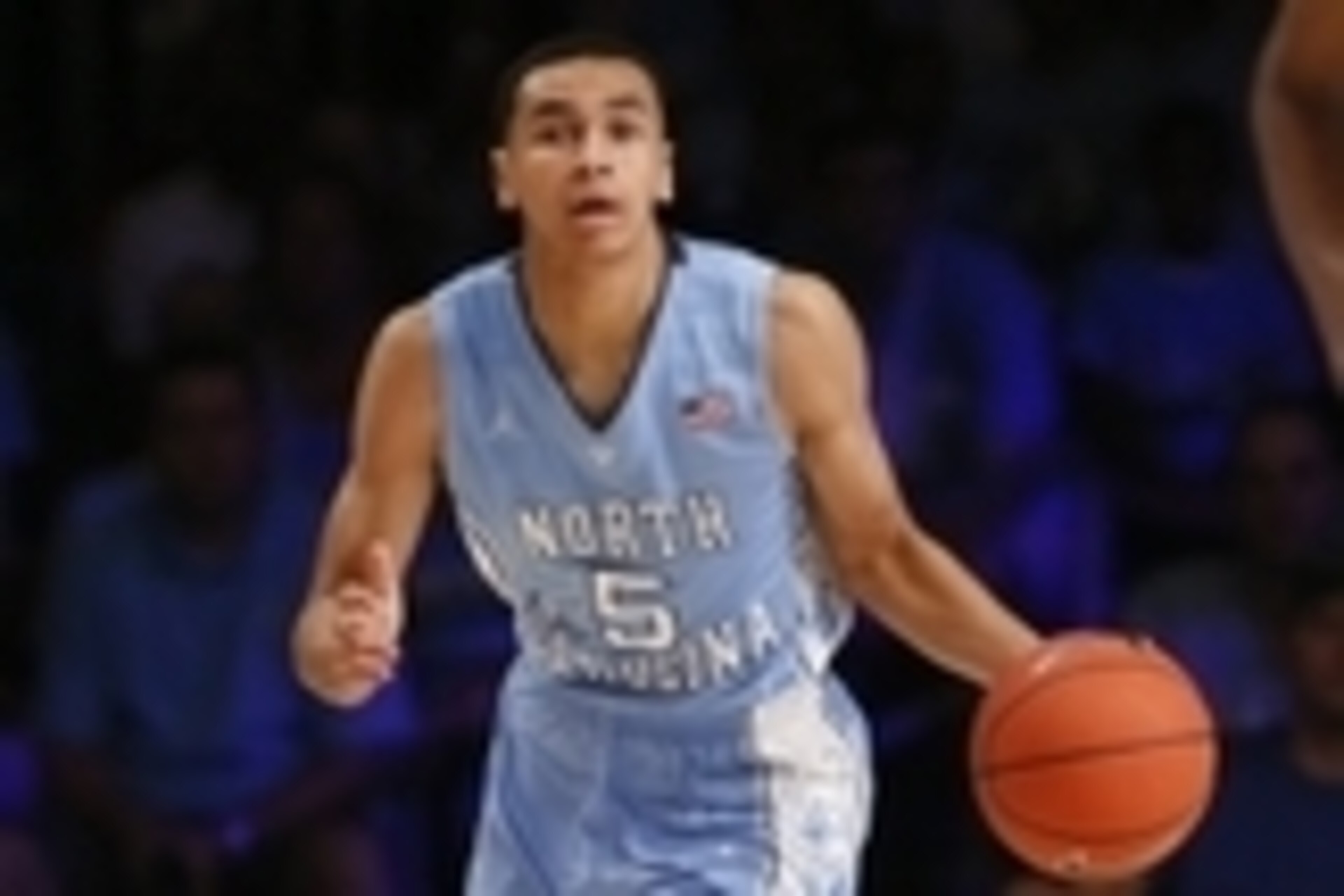 Nov 26, 2014; Paradise Island, BAHAMAS; North Carolina Tar Heels guard Marcus Paige (5) dribbles during the first half against the Butler Bulldogs at Atlantis Resort Imperial Arena. Mandatory Credit: Kevin Jairaj-USA TODAY Sports