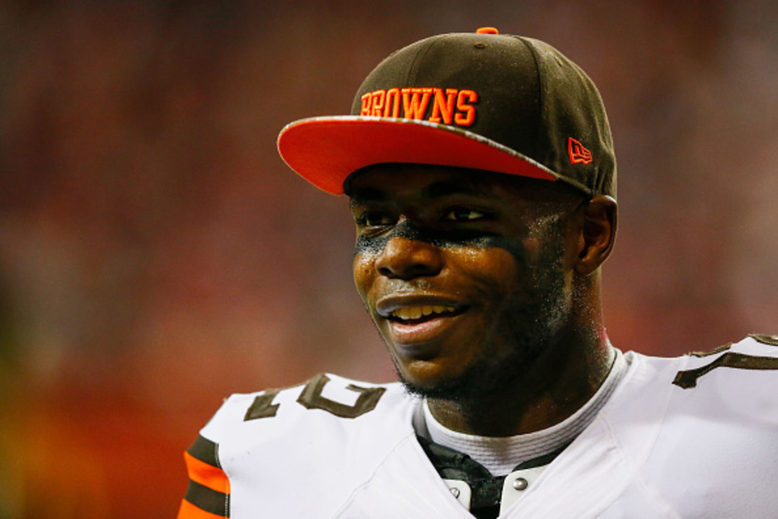 ATLANTA, GA - NOVEMBER 23:  Josh Gordon #12 of the Cleveland Browns stands on the sideliens in the first half against the Atlanta Falcons at Georgia Dome on November 23, 2014 in Atlanta, Georgia.  (Photo by Kevin C. Cox/Getty Images)