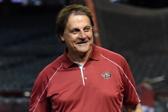 PHOENIX, AZ - JULY 22:  Chief Baseball Officer Tony LaRussa of the Arizona Diamondbacks watches batting practice prior to a game between the Arizona Diamondbacks and the Detroit Tigers at Chase Field on July 22, 2014 in Phoenix, Arizona.  (Photo by Norm H