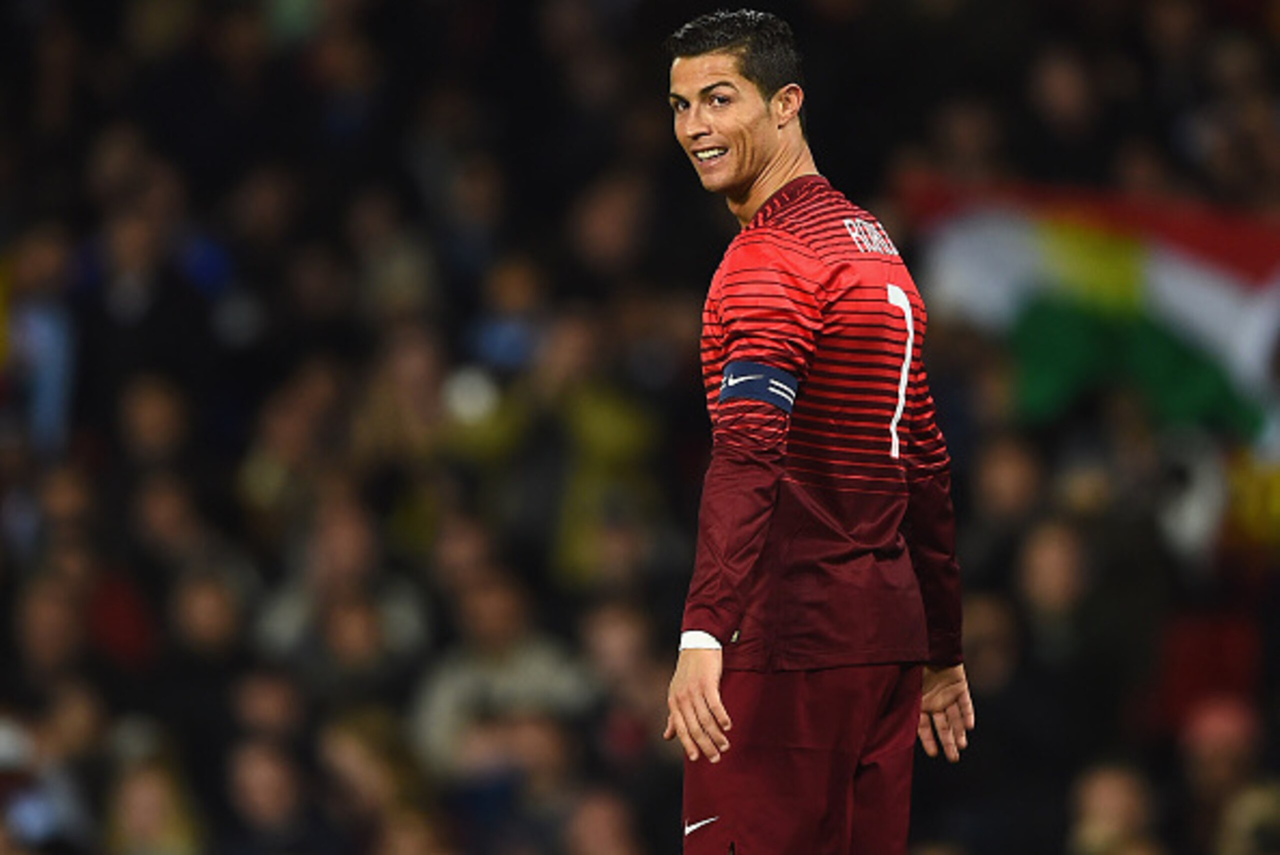 MANCHESTER, ENGLAND - NOVEMBER 18:  Cristiano Ronaldo of Portugal looks on during the International Friendly match between Argentina and Portugal at Old Trafford on November 18, 2014 in Manchester, England.  (Photo by Laurence Griffiths/Getty Images)