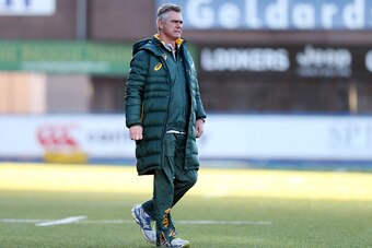 CARDIFF, WALES - NOVEMBER 24: Heyneke Meyer (Head Coach) of South Africa during the South African national rugby team training session at Cardiff Arms Park on November 24, 2014 in Cardiff, Wales. (Photo by Steve Haag/Gallo Images/Getty Images)