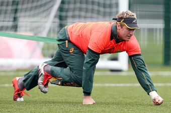 CARDIFF, WALES - NOVEMBER 26: Jean de Villiers (captain) of South Africa during the Springboks training session at Cardiff Arms Park on November 26, 2014 in Cardiff, Wales. (Photo by Steve Haag/Gallo Images/Getty Images)