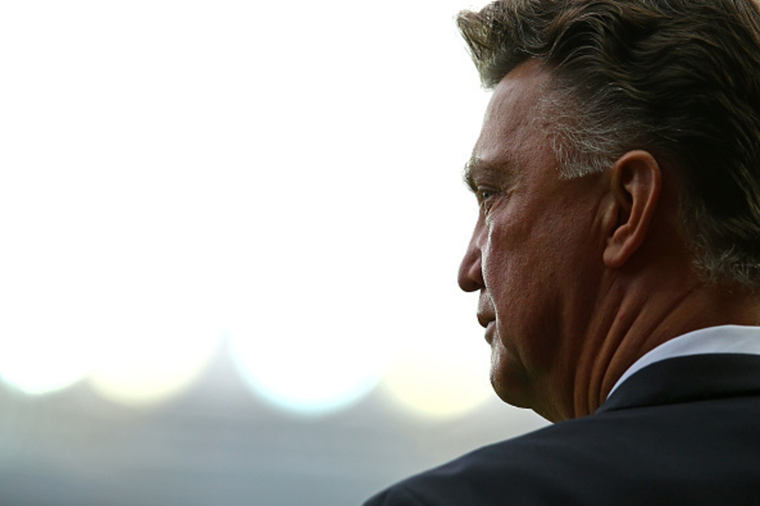MANCHESTER, ENGLAND - NOVEMBER 08:  Manchester United Manager Louis van Gaal looks on prior to the Barclays Premier League match between Manchester United and Crystal Palace at Old Trafford on November 8, 2014 in Manchester, England.  (Photo by Richard He