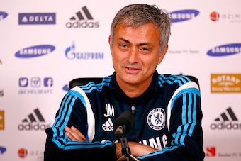 COBHAM, ENGLAND - NOVEMBER 07:  Manager Jose Mourinho of Chelsea attends a Chelsea Press Conference at Cobham Training Ground at Chelsea Training Ground on November 7, 2014 in Cobham, England.  (Photo by Clive Rose/Getty Images)