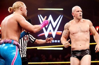 Tyler Breeze mocks Marcus Louis.