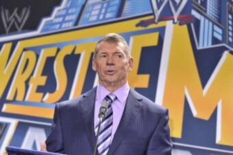 EAST RUTHERFORD, NJ - FEBRUARY 16: Vince McMahon attends a press conference to announce that WWE Wrestlemania 29 will be held at MetLife Stadium in 2013 at MetLife Stadium on February 16, 2012 in East Rutherford, New Jersey. (Photo by Michael N. Todaro/Ge