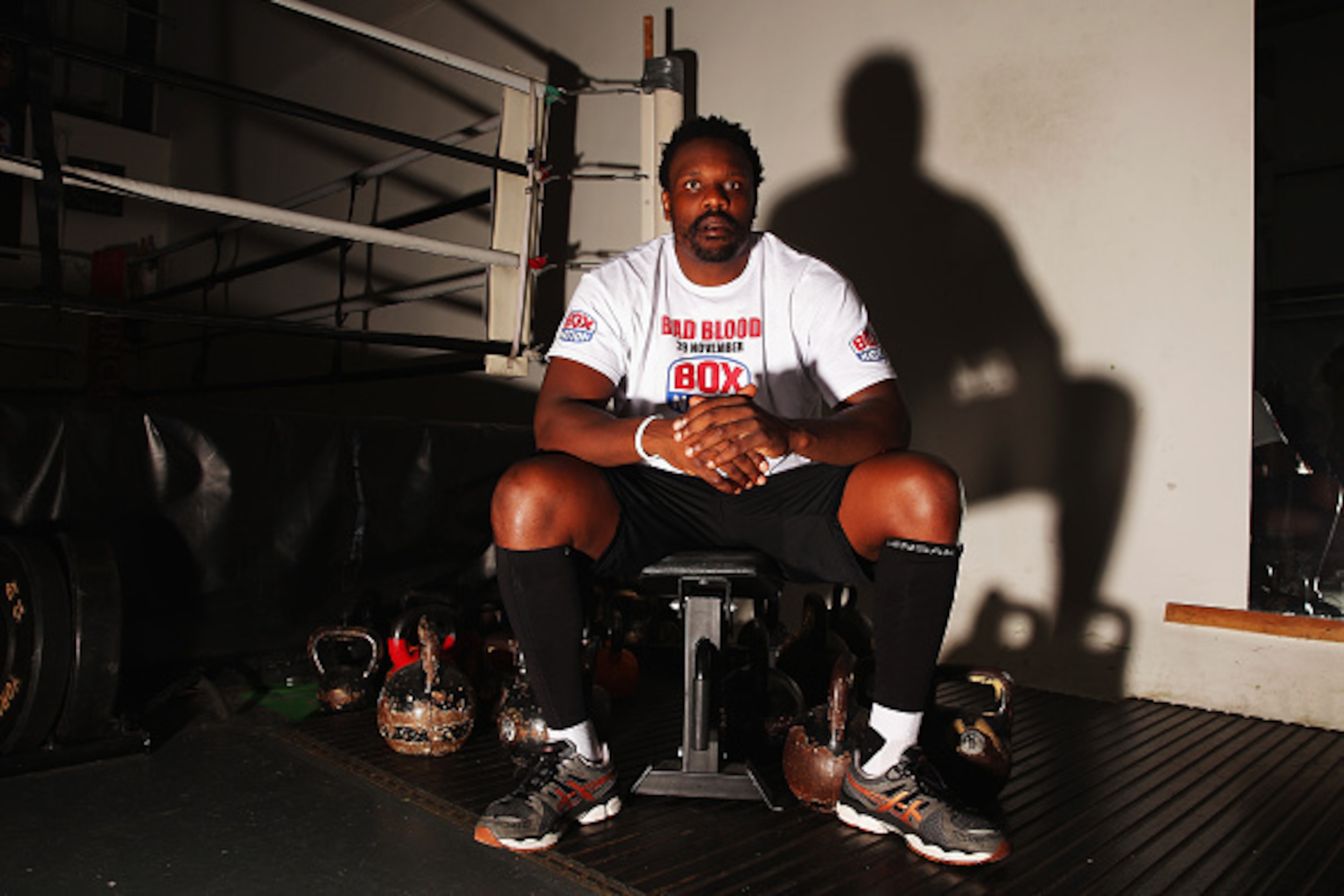 LONDON, ENGLAND - NOVEMBER 26:  Dereck Chisora of Great Britain poses for a photo after his media Work Out at Punch London on November 26, 2014 in London, England.  (Photo by Bryn Lennon/Getty Images). Chisora will fight Tyson Fury at ExCeL London on 29th