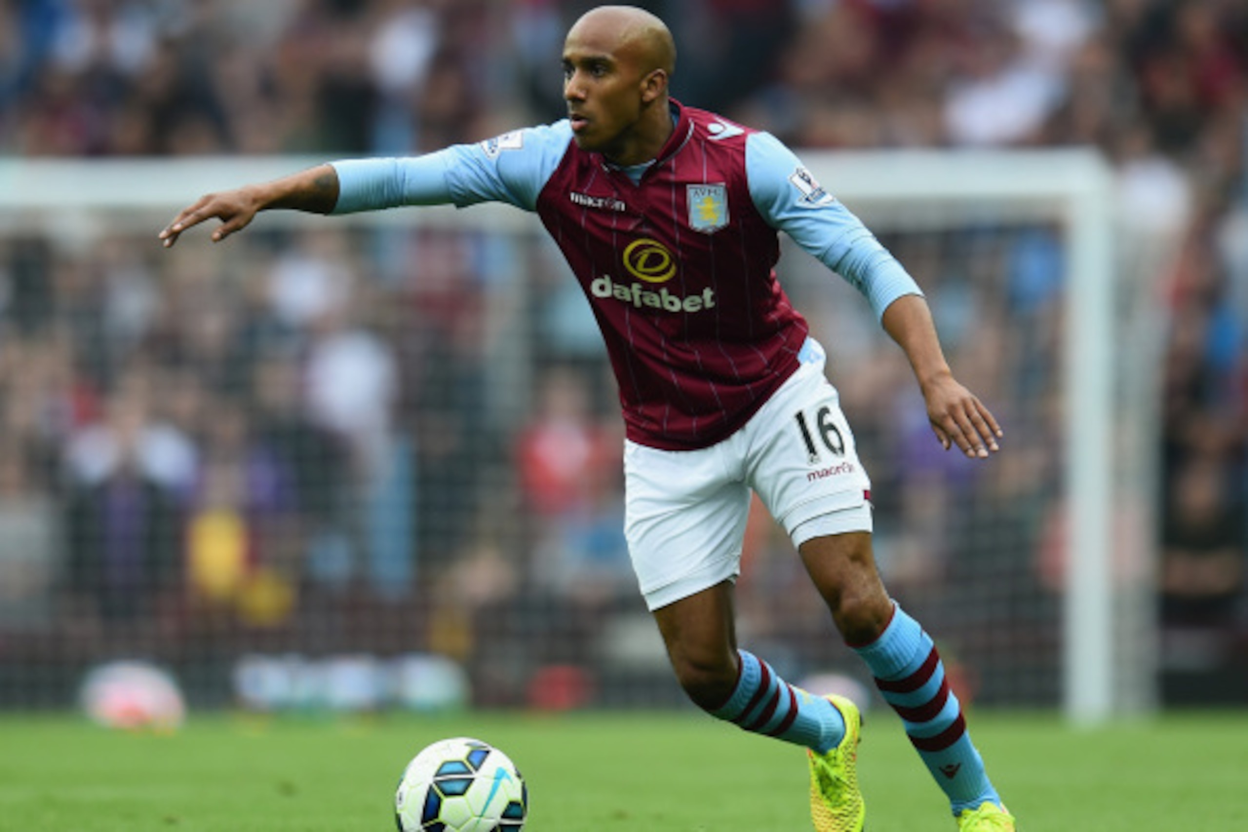 BIRMINGHAM, ENGLAND - SEPTEMBER 20:  Fabian Delph of Aston Villa in action during the Barclays Premier League match between Aston Villa and Arsenal at Villa Park on September 20, 2014 in Birmingham, England.  (Photo by Shaun Botterill/Getty Images)