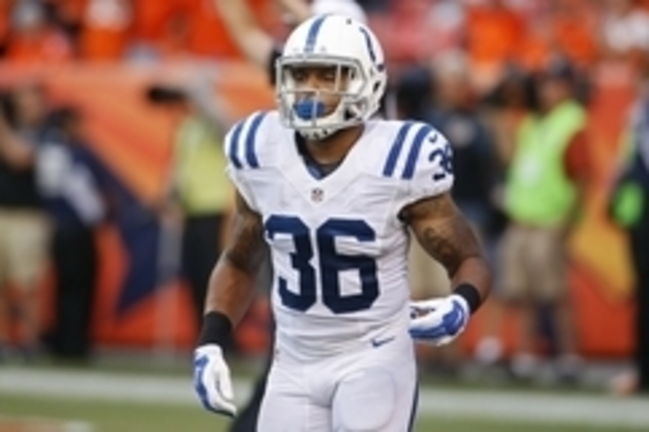 Sep 7, 2014; Denver, CO, USA; Indianapolis Colts running back Daniel Herron (36) during the game against the Denver Broncos at Sports Authority Field at Mile High. Mandatory Credit: Chris Humphreys-USA TODAY Sports Sep 7, 2014; Denver, CO, USA; Indianapolis Colts running back Daniel Herron (36) during the game against the Denver Broncos at Sports Authority Field at Mile High. Mandatory Credit: Chris Humphreys-USA TODAY Sports