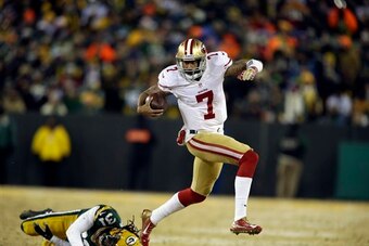 Kaepernick left many a Packers defender in his wake during the fourth quarter of the 49ers' postseason win last year.