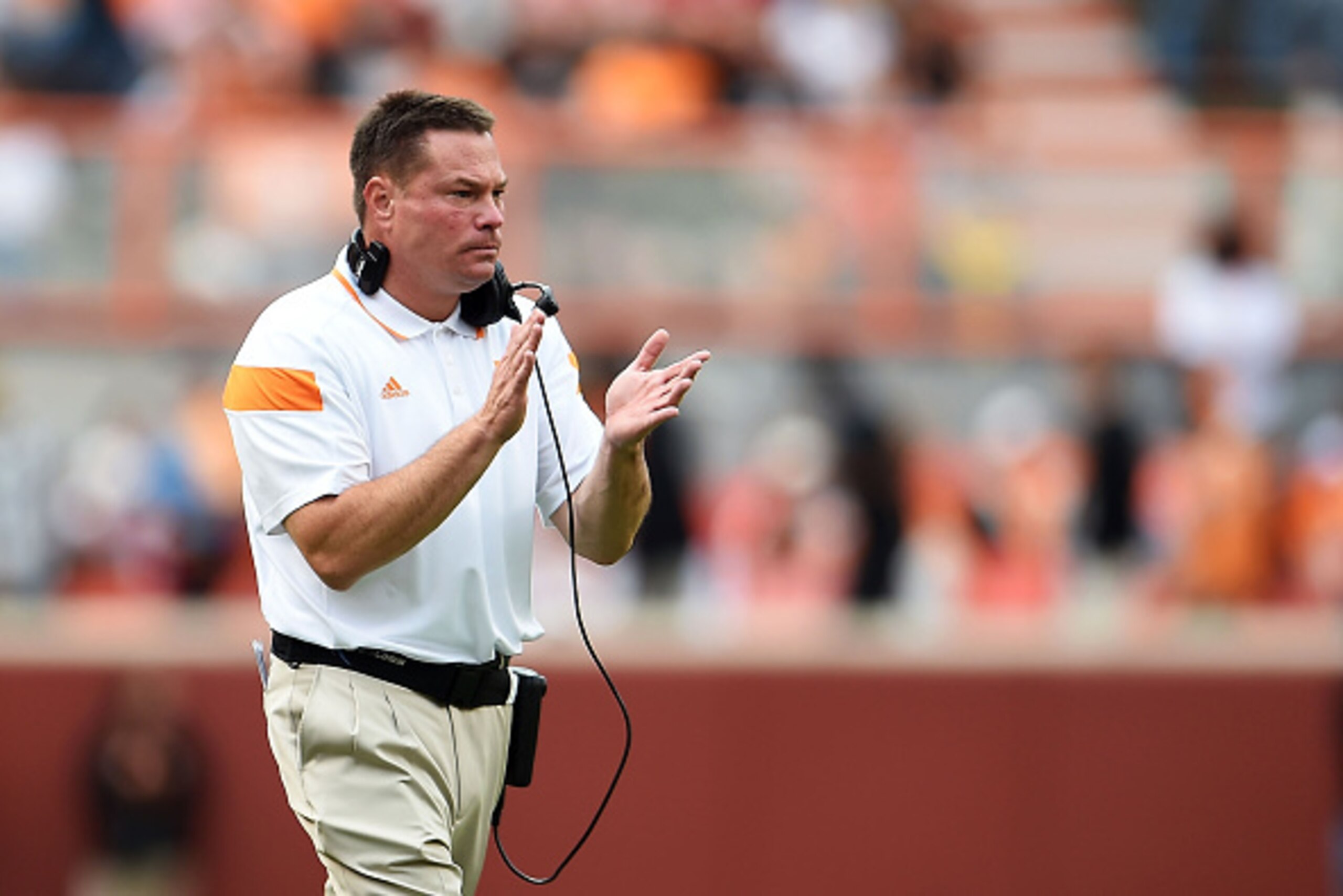 KNOXVILLE, TN - OCTOBER 11:  Head coach Butch Jones of the Tennessee Volunteers watches the action during a game against the Chattanooga Mocs at Neyland Stadium on October 11, 2014 in Knoxville, Tennessee.  (Photo by Stacy Revere/Getty Images)