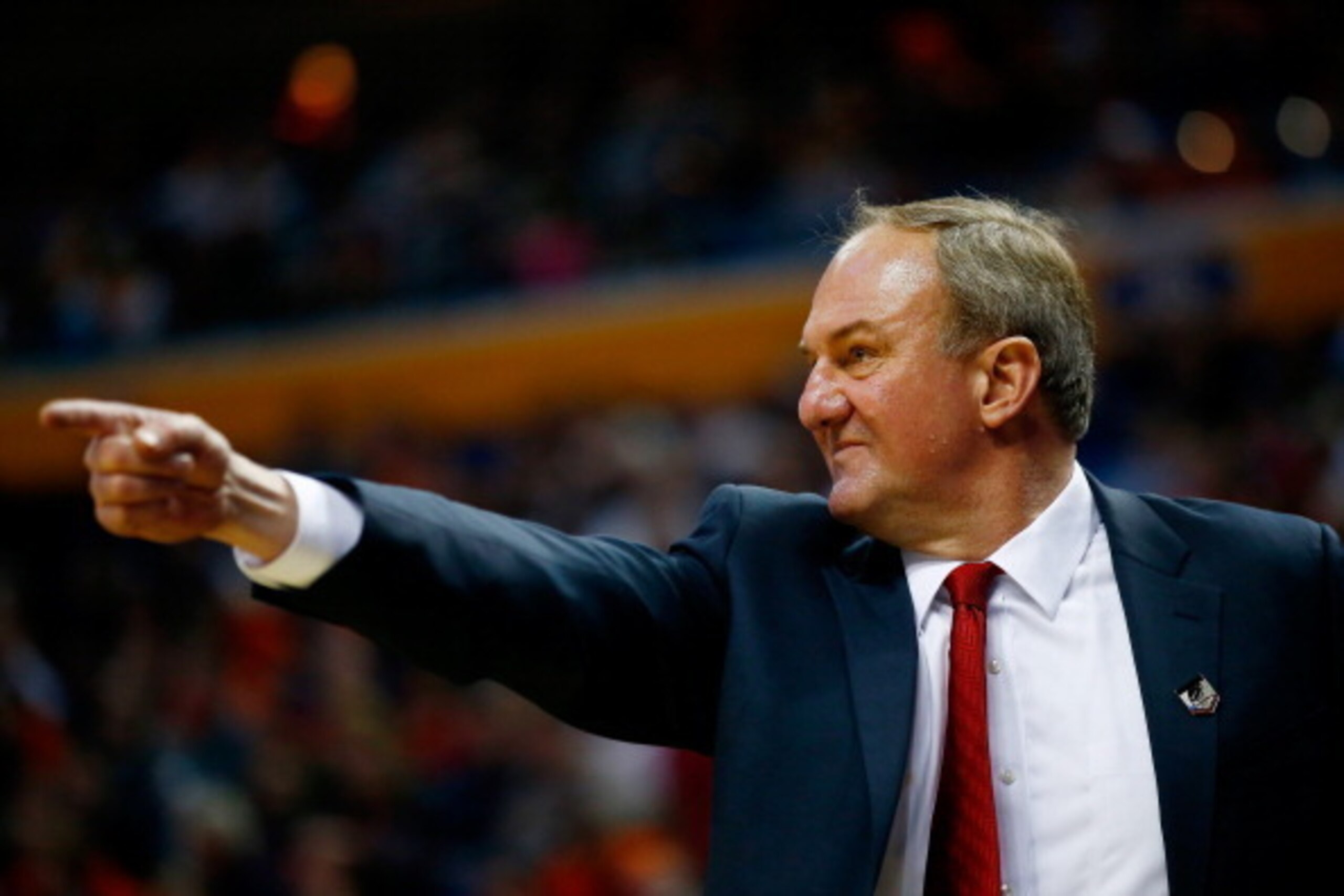 BUFFALO, NY - MARCH 20:  Head coach Thad Matta of the Ohio State Buckeyes motions to his players during the second round of the 2014 NCAA Men's Basketball Tournament against the Dayton Flyers at the First Niagara Center on March 20, 2014 in Buffalo, New Y