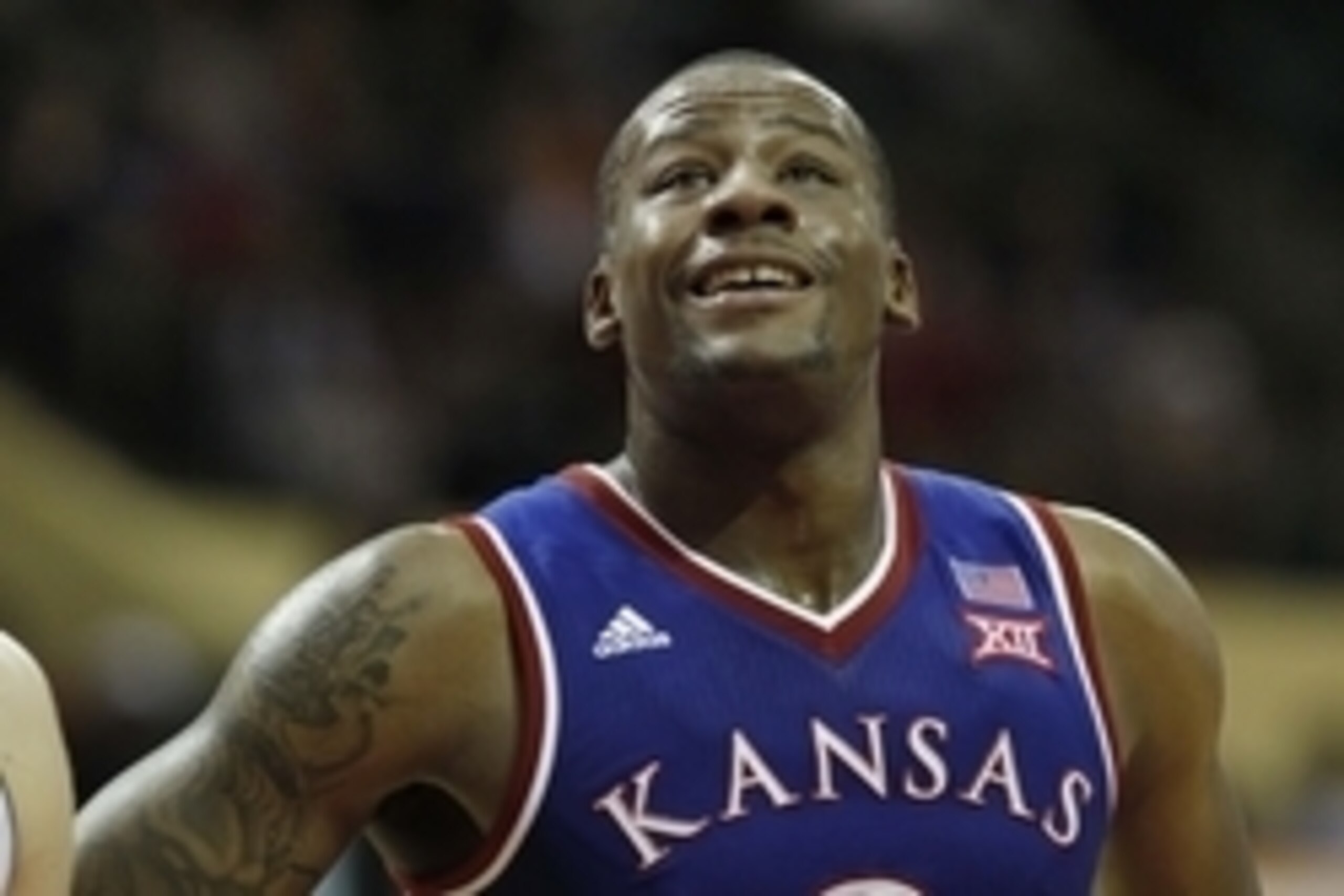 Nov 27, 2014; Kissimmee, FL, USA; Kansas Jayhawks forward Cliff Alexander (2) looks up during the second half against the Rhode Island Rams at HP Field house at Wide World of Sports Complex. Kansas Jayhawks defeated the Rhode Island Rams 76-60. Mandatory 
