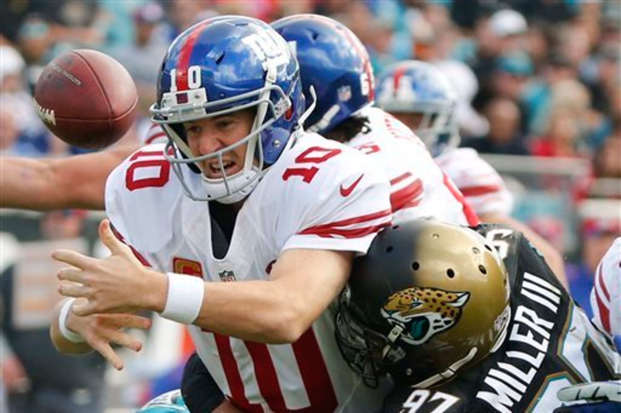 Eli Manning is probably wishing for a new offensive line this holiday season.