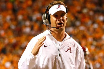 KNOXVILLE, TN - OCTOBER 25:  Offensive coordinator Lane Kiffin of the Alabama Crimson Tide against the Tennessee Volunteers at Neyland Stadium on October 25, 2014 in Knoxville, Tennessee.  (Photo by Kevin C. Cox/Getty Images)