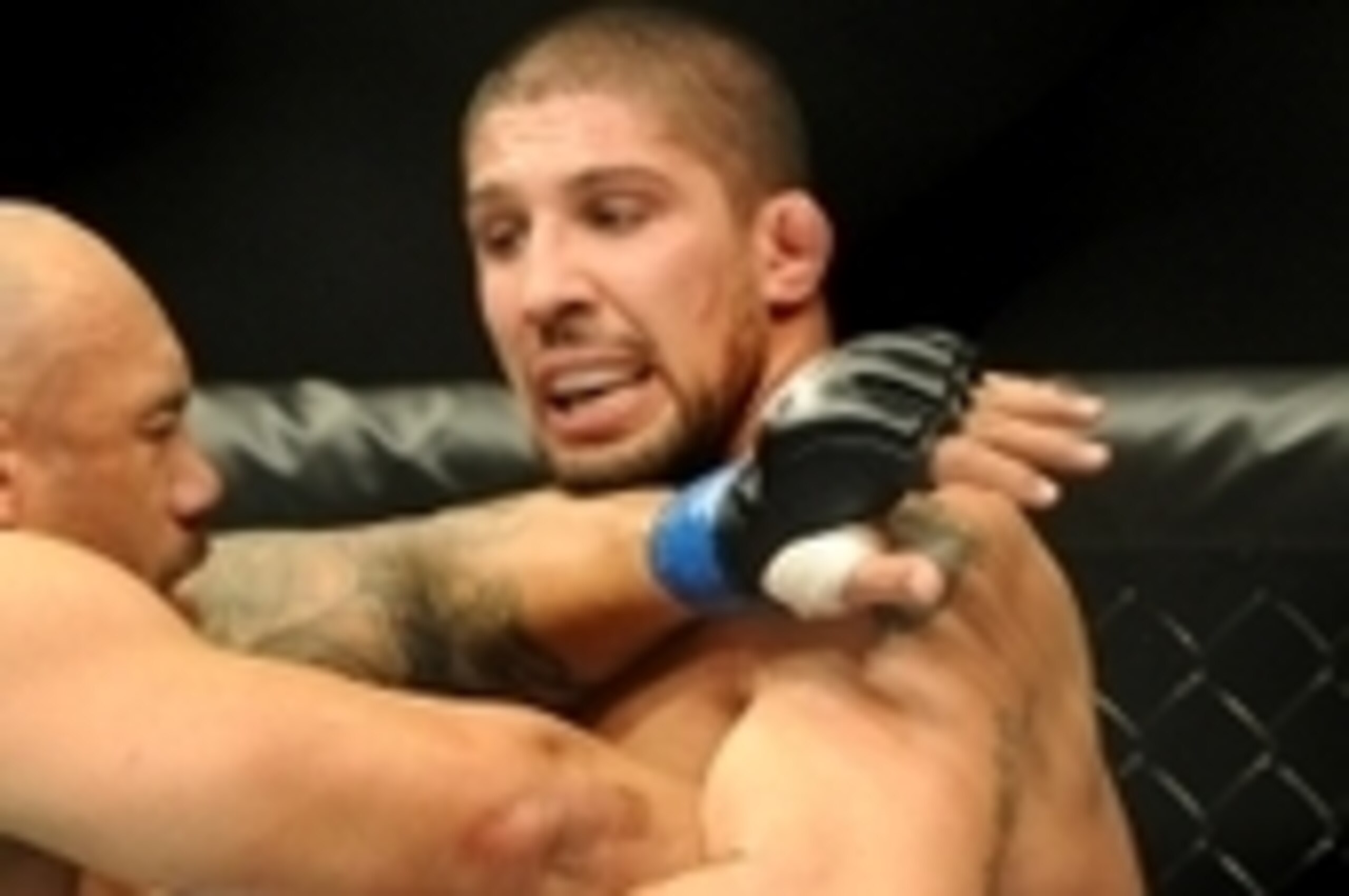 Feb 23, 2013; Anaheim, CA, USA;   Brendan Schaub (red gloves) and Lavar Johnson (blue gloves) during their UFC heavyweight bout at the Honda Center. Mandatory Credit: Jayne Kamin-Oncea-USA TODAY Sports
