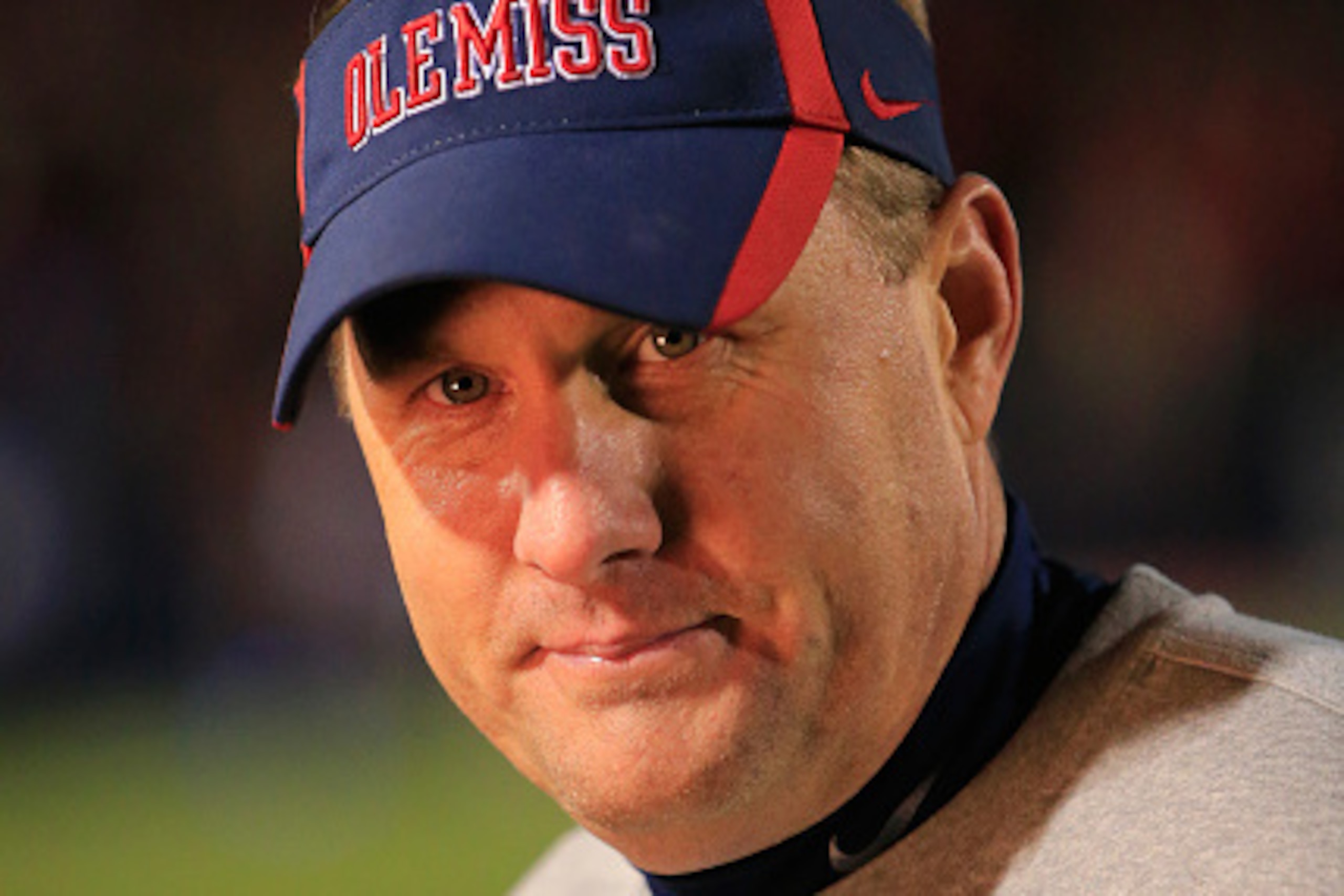 OXFORD, MS - NOVEMBER 01:  Head coach Hugh Freeze of the Mississippi Rebels leads his team against the Auburn Tigers at Vaught-Hemingway Stadium on November 1, 2014 in Oxford, Mississippi. Auburn defeated Mississippi 35-31.  (Photo by Doug Pensinger/Getty