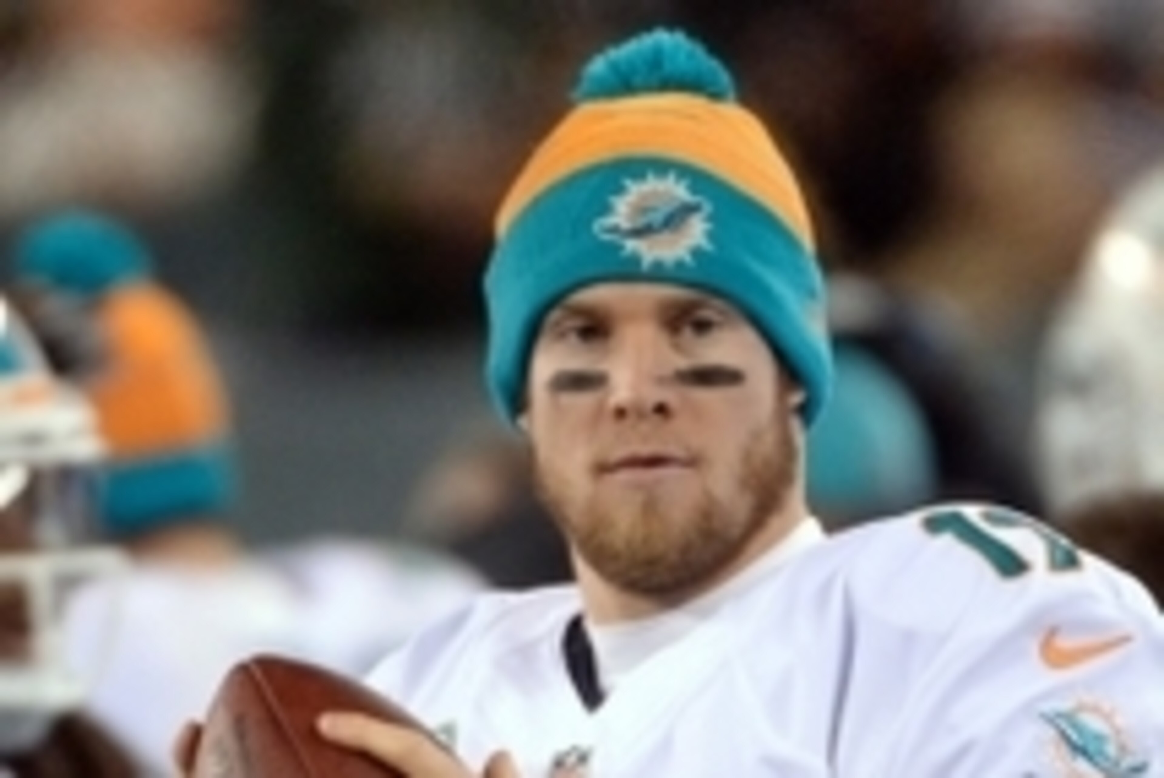 Dec 1, 2014; East Rutherford, NJ, USA; Miami Dolphins quarterback Ryan Tannehill (17) on the sidelines during the game against the New York Jets at MetLife Stadium. Mandatory Credit: Robert Deutsch-USA TODAY Sports