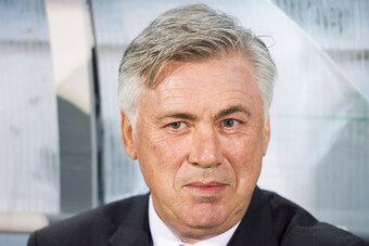 EIBAR, SPAIN - NOVEMBER 22: Head coach Carlo Ancelotti of Real Madrid looks on prior to the start the la Liga match between SD Eibar and Real Madrid at Ipurua Municipal Stadium on November 22, 2014 in Eibar, Spain. (Photo by Juan Manuel Serrano Arce/Getty